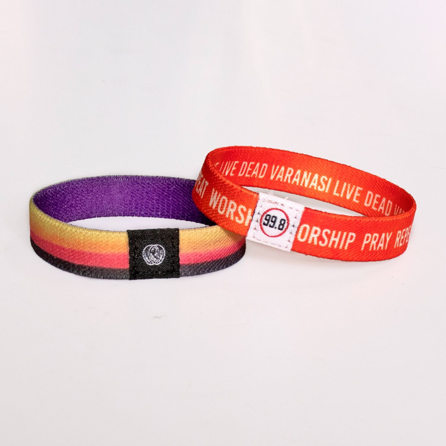 1/2" Sublimated Elastic Event Wristband w/ Customizable Woven Label 2