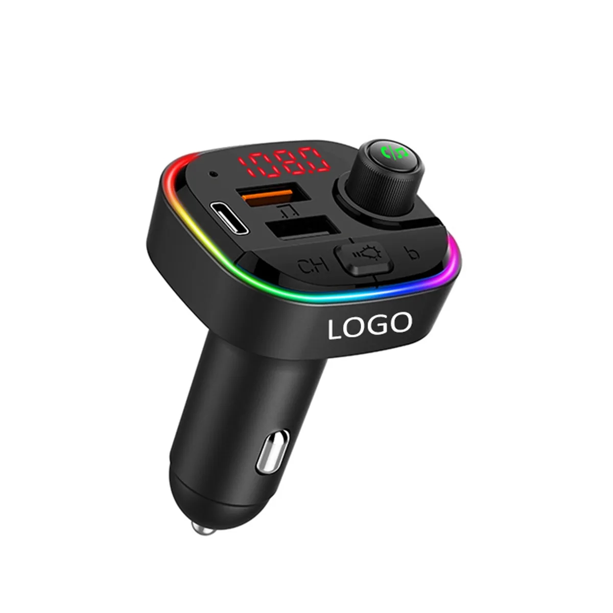 7 Colors Led Backlit Light Bluetooth FM Transmitter for Car 3