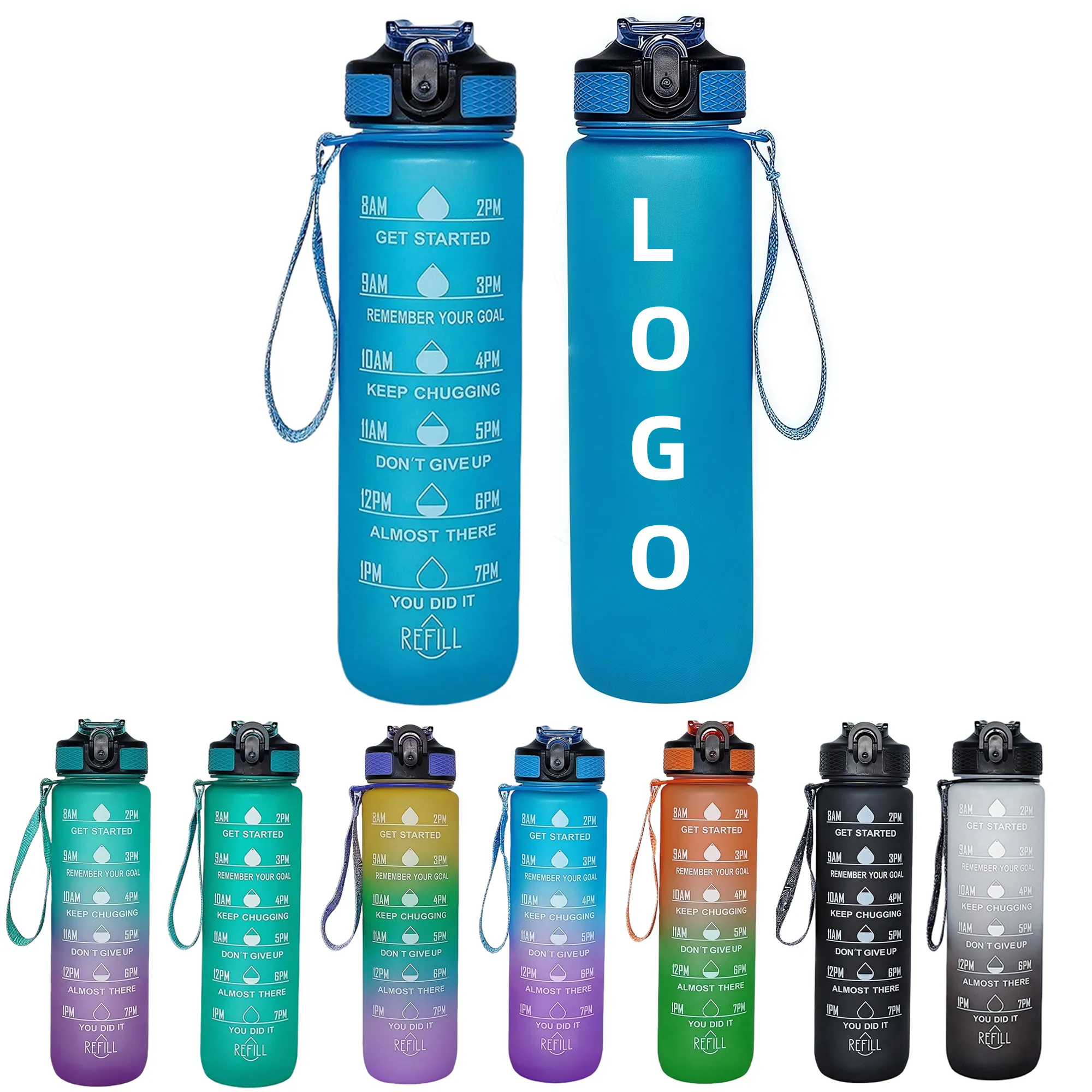 MOQ 34oz Durable Water Bottles Motivational with Time Marker 4