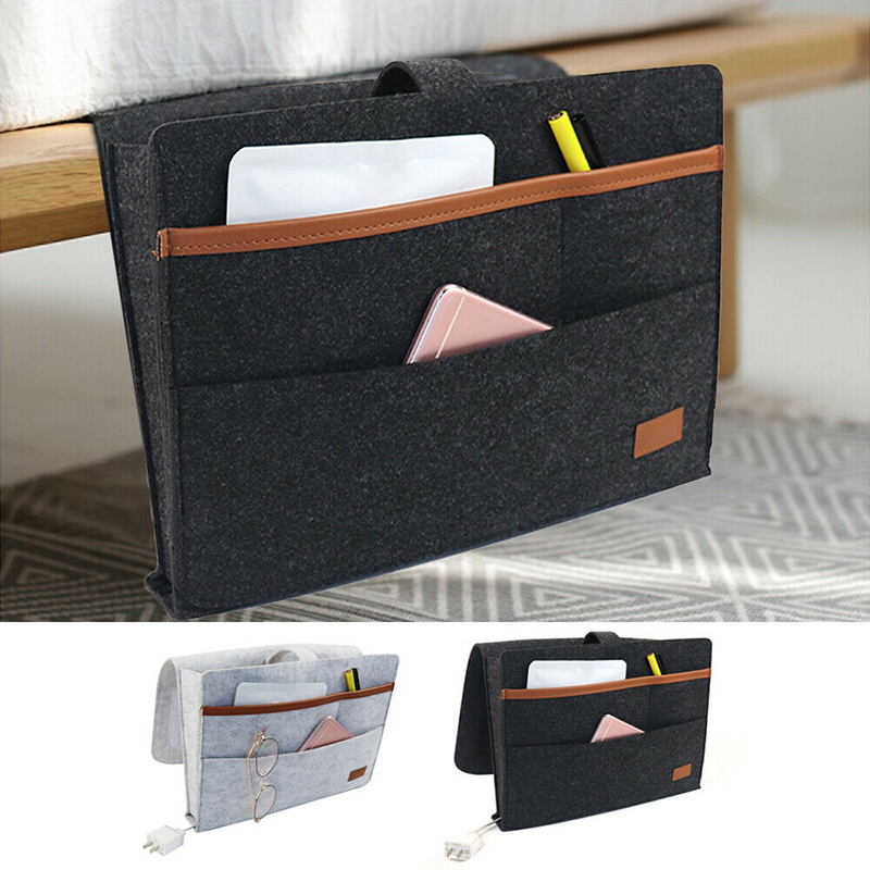 Hanging Bag Bedside Storage Organizer Bed Felt Pocket Bag 2
