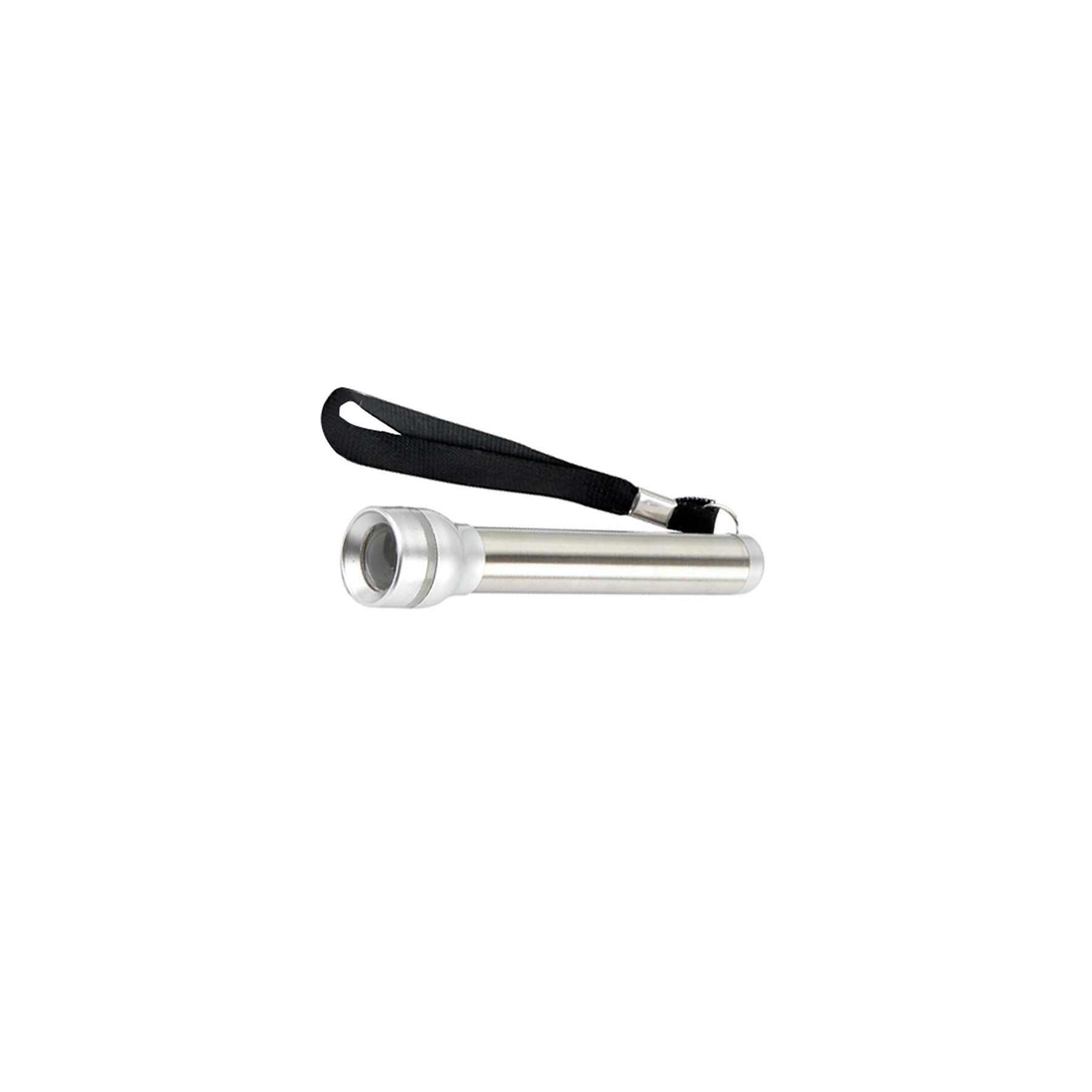 Round Top Stainless Steel LED Flashlight Compact Design With Wristband 7