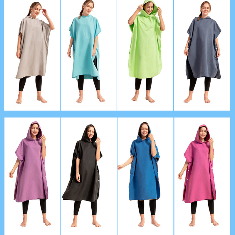 Microfiber Beach Changing Towel Robe w/Hood 8