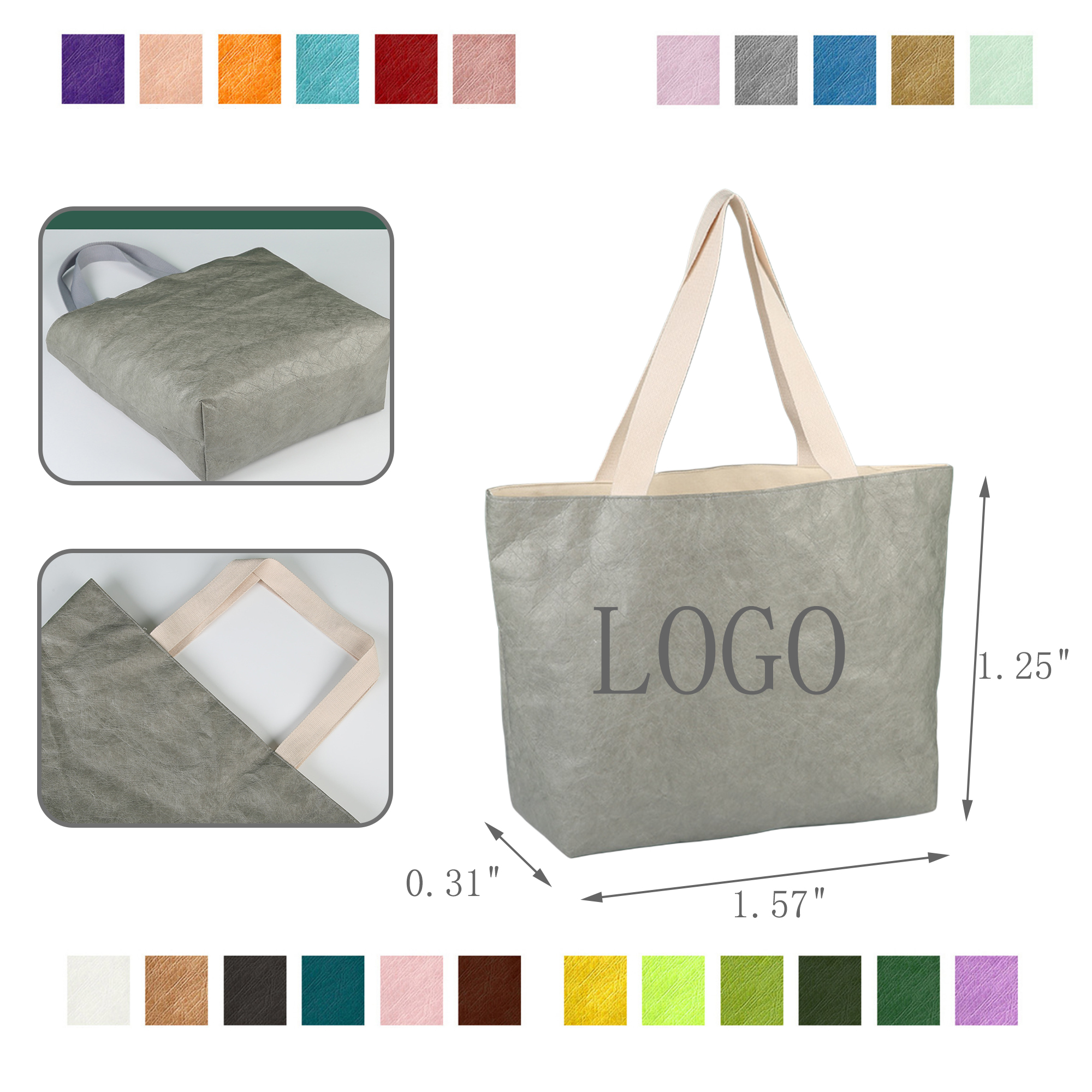 Washable Canvas Lined DuPont Tote Bag 4