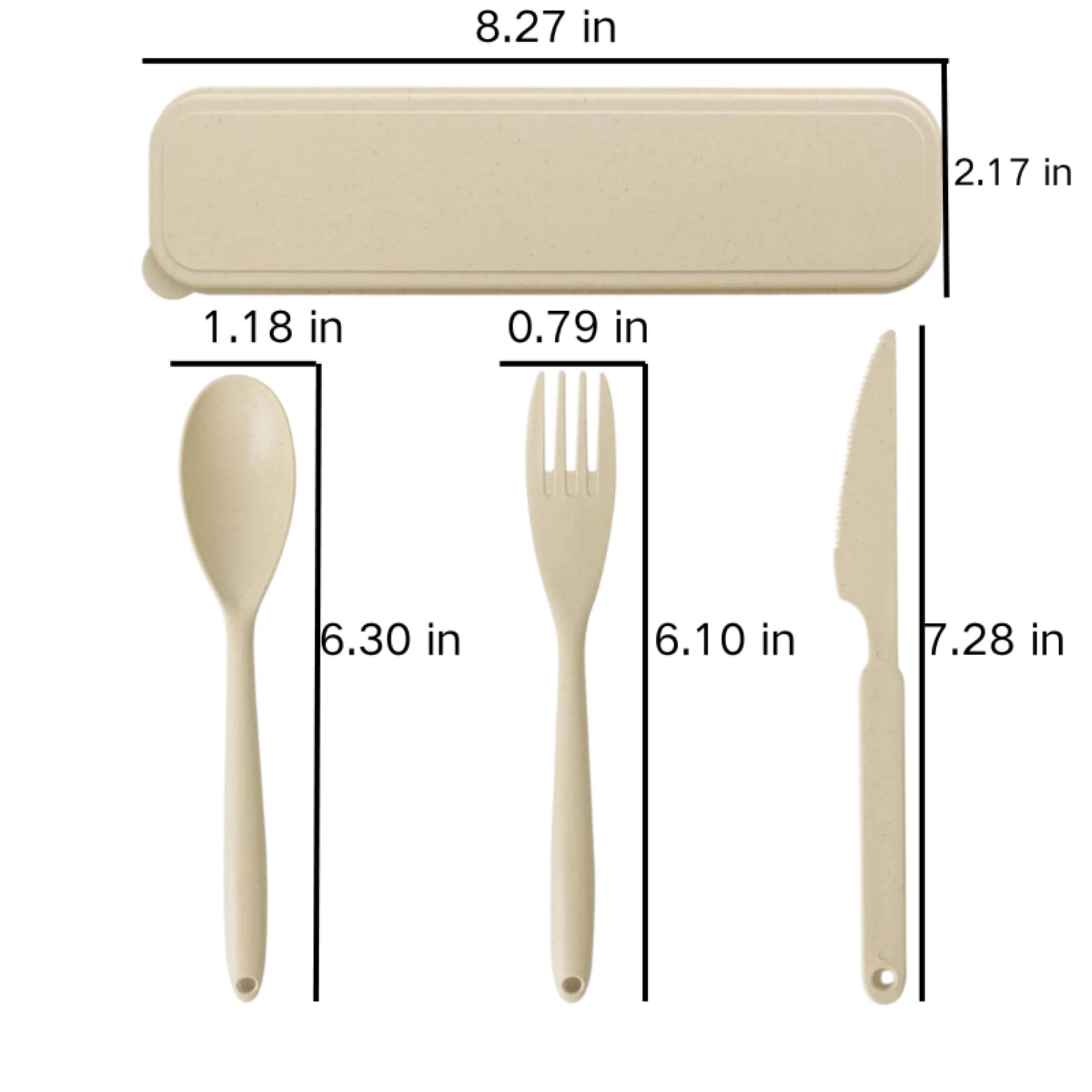 Wheat Straw Knife and Fork Set 3