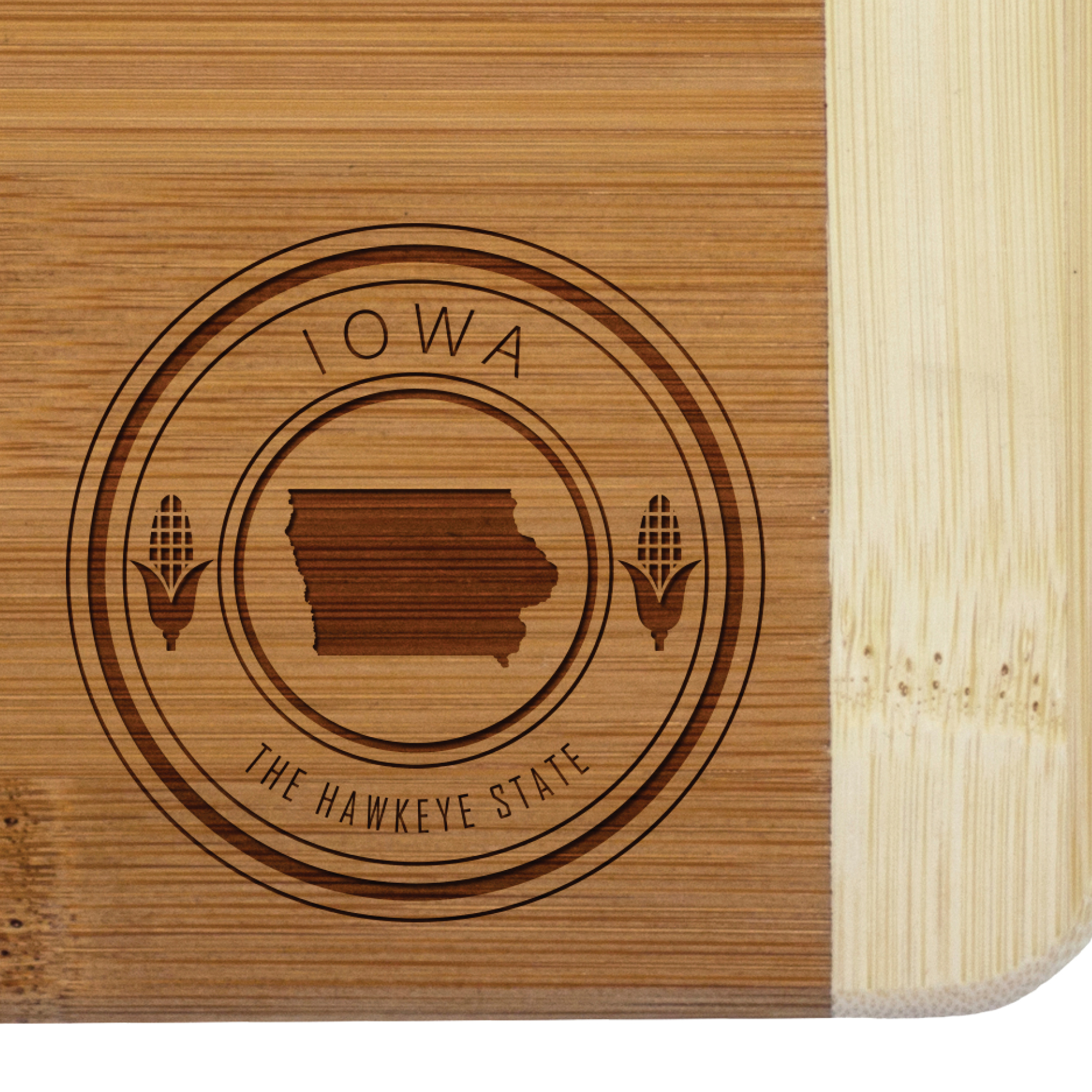 Iowa State Stamp 2-Tone Bar Board 3