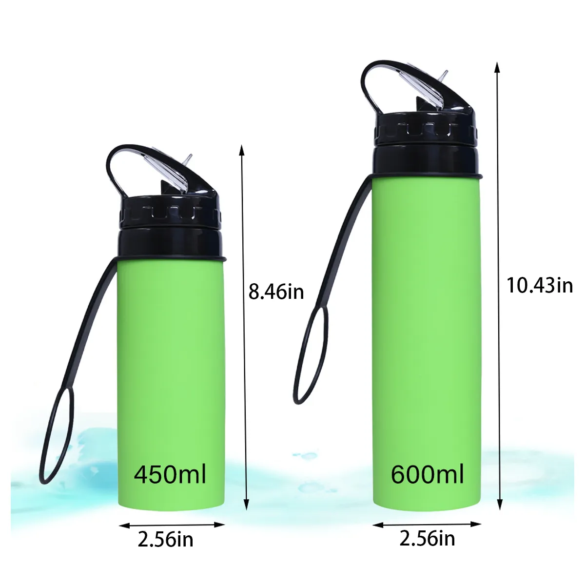 20OZ.Travel Silicone BPA Free Reusable Collapse Water Bottle 6
