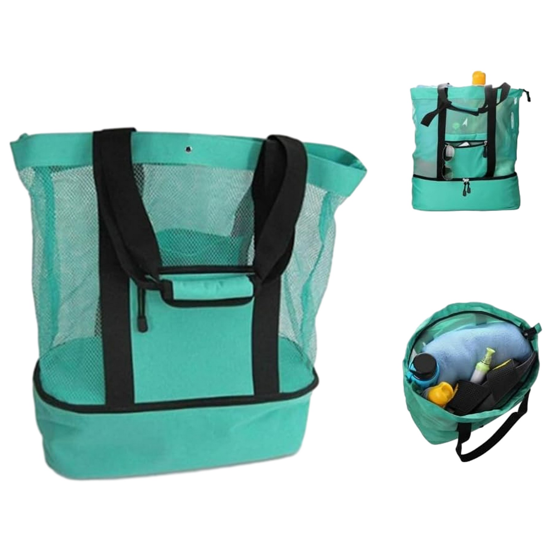 2 In 1 Beach Mesh Cooler Tote Bag 3