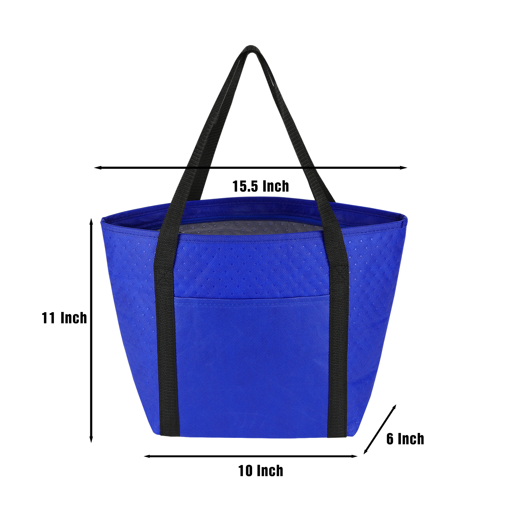 Reusable Zippered Cooler Tote With Front Pocket 7