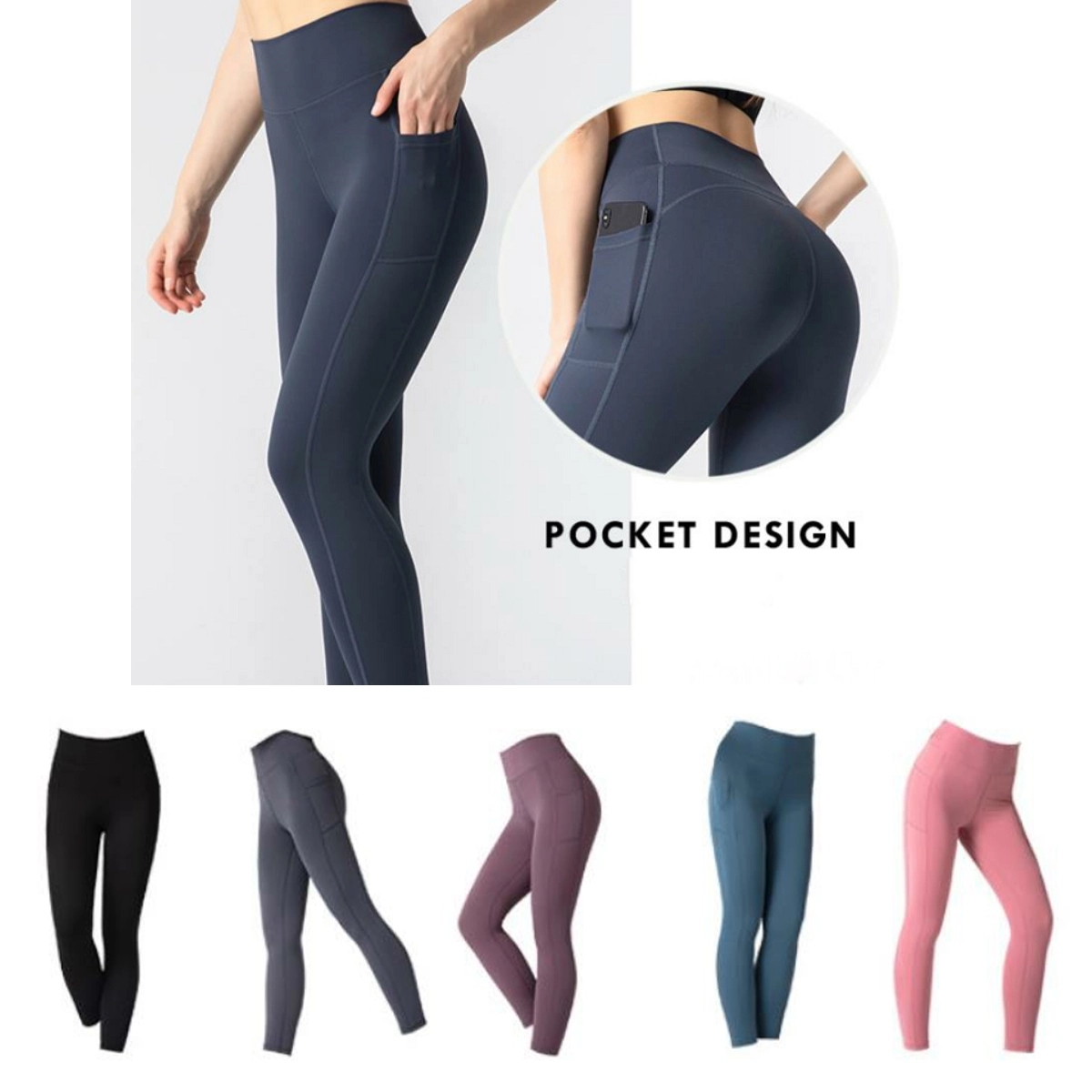Fitness Pants Women's High Waist Yoga with Pockets 1
