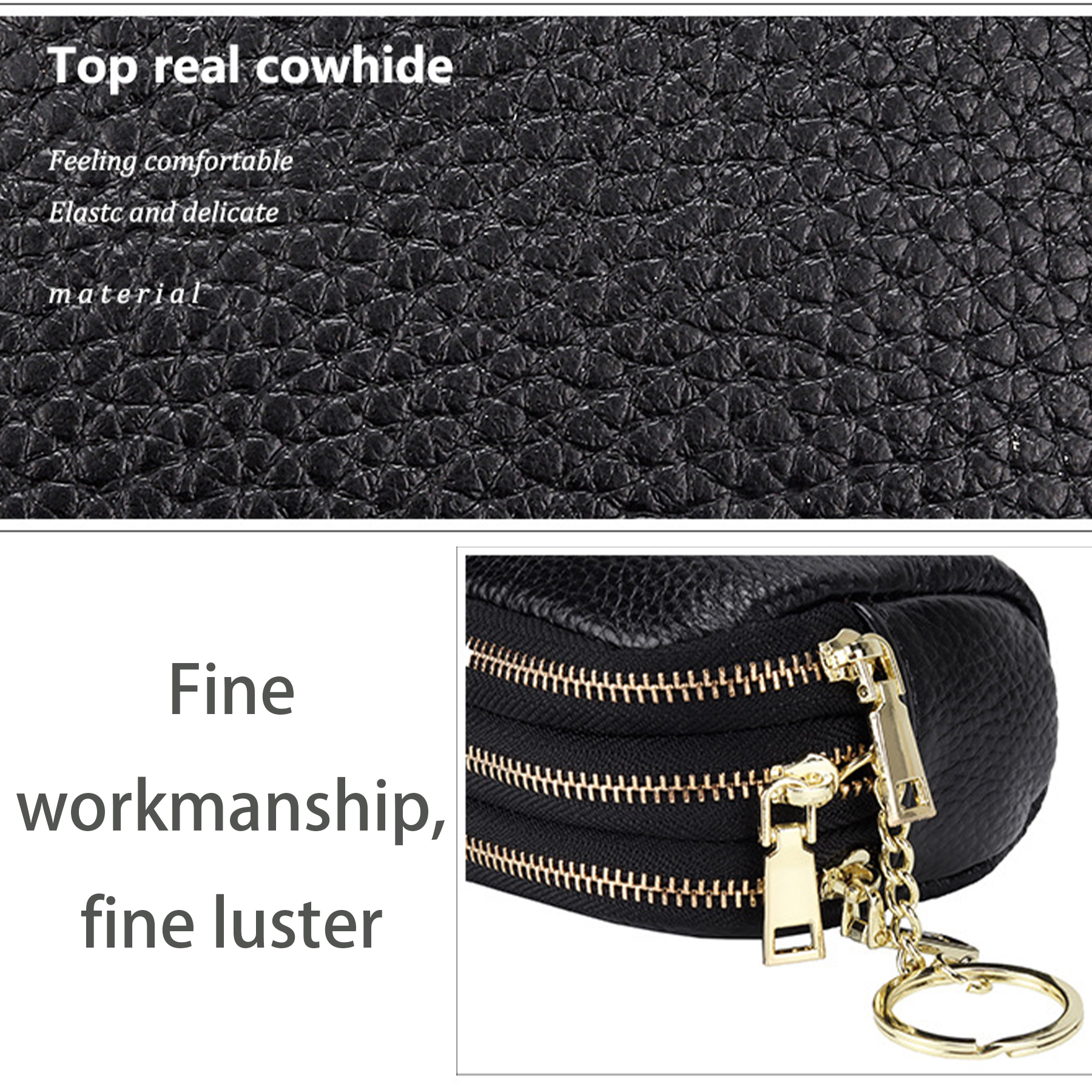Genuine Leather Small multi-function key coin purse 2