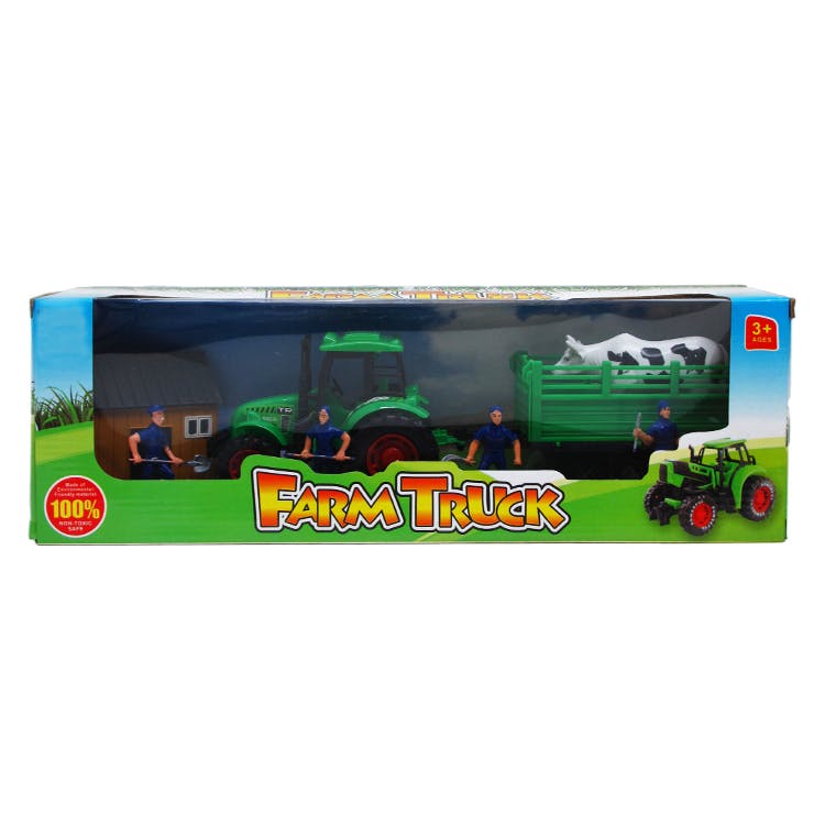 Farm Animal Playset with Tractor 7-Piece Set 1