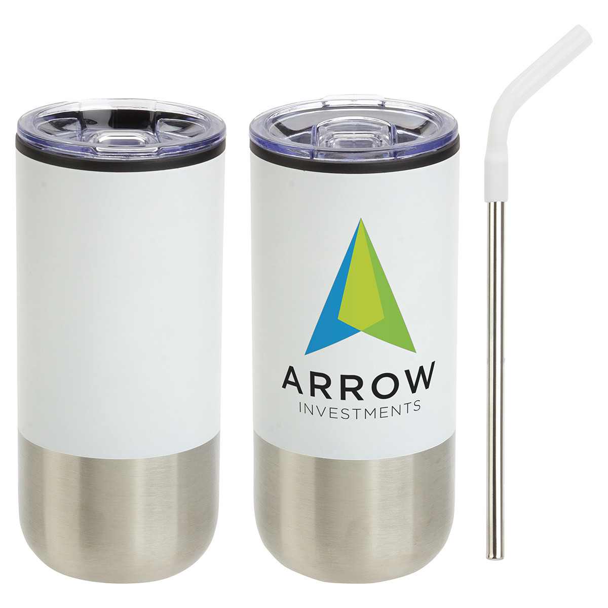 Oxford 16 oz Stainless Steel/Polypropylene Tumbler with Straw 17