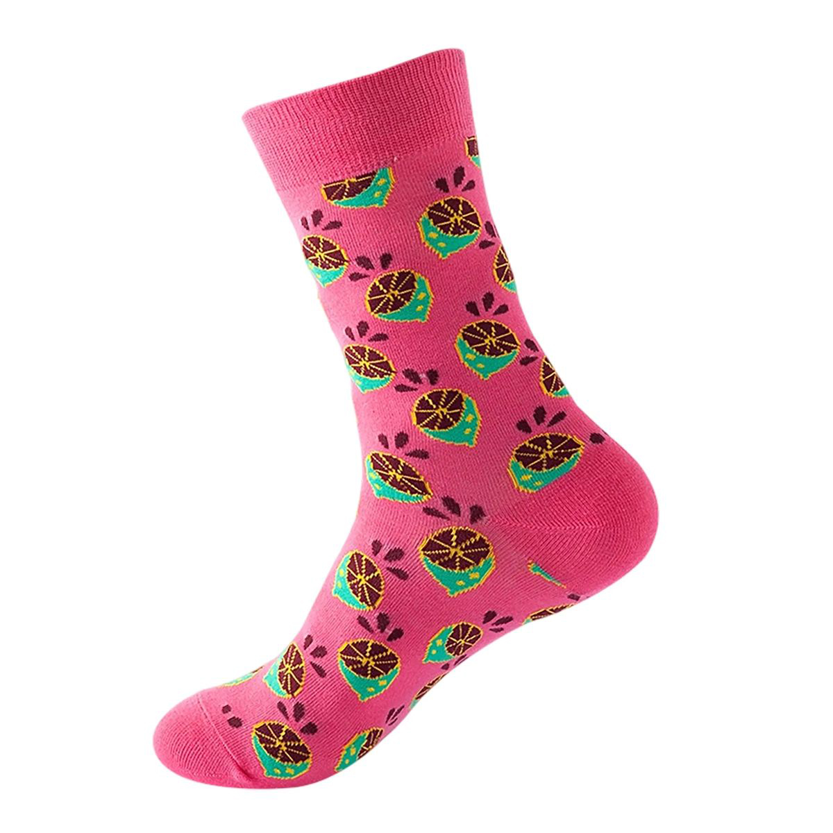Cotton Crew Socks with Jacquard Pattern 42