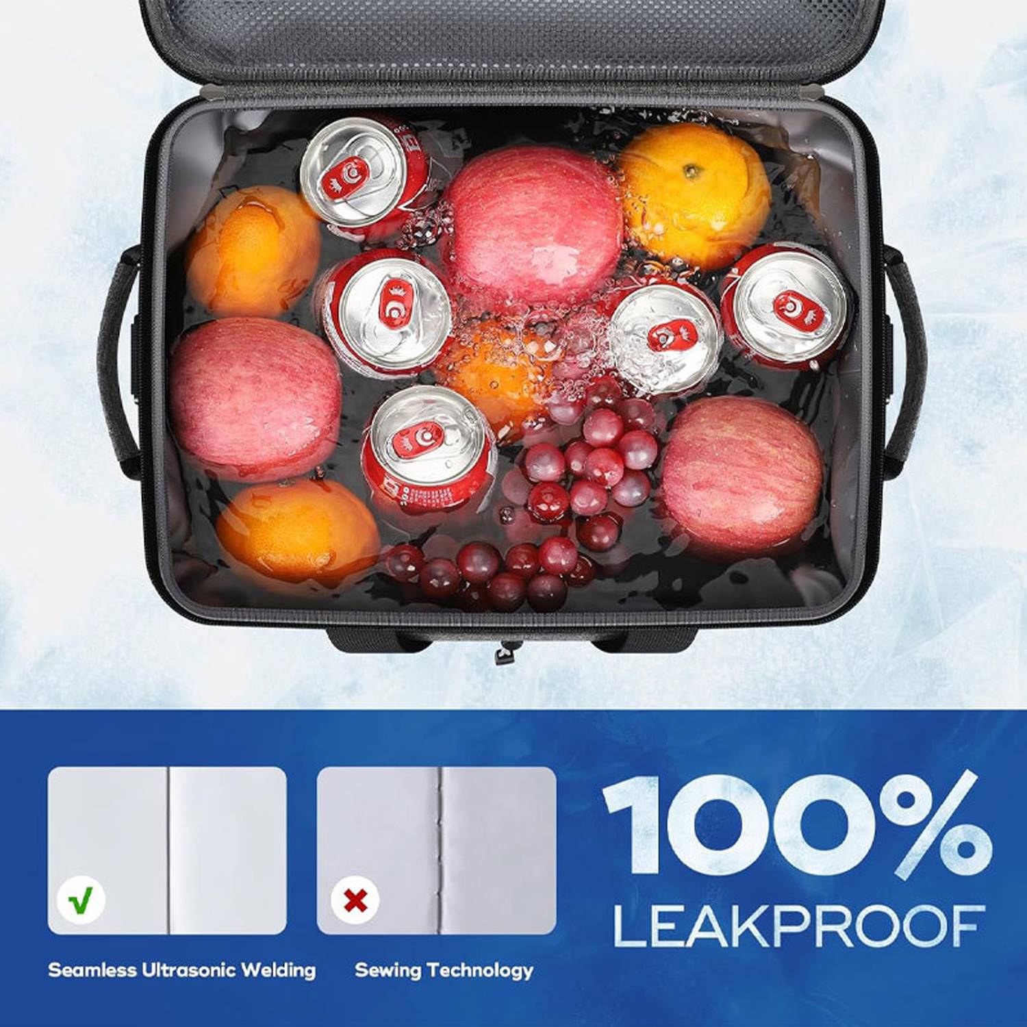 22L Waterproof Oxford Insulated Cooler Lunch Bag w/ Handle 5