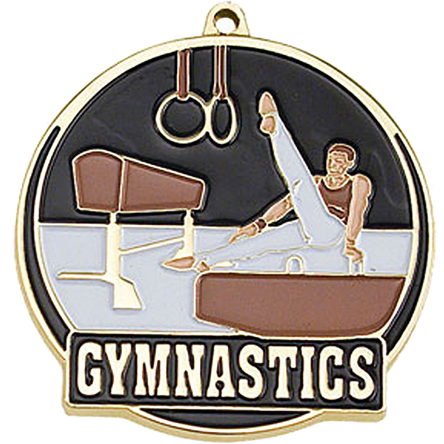 Stock Gold Enamel Sports Medals: Men's Gymnastics