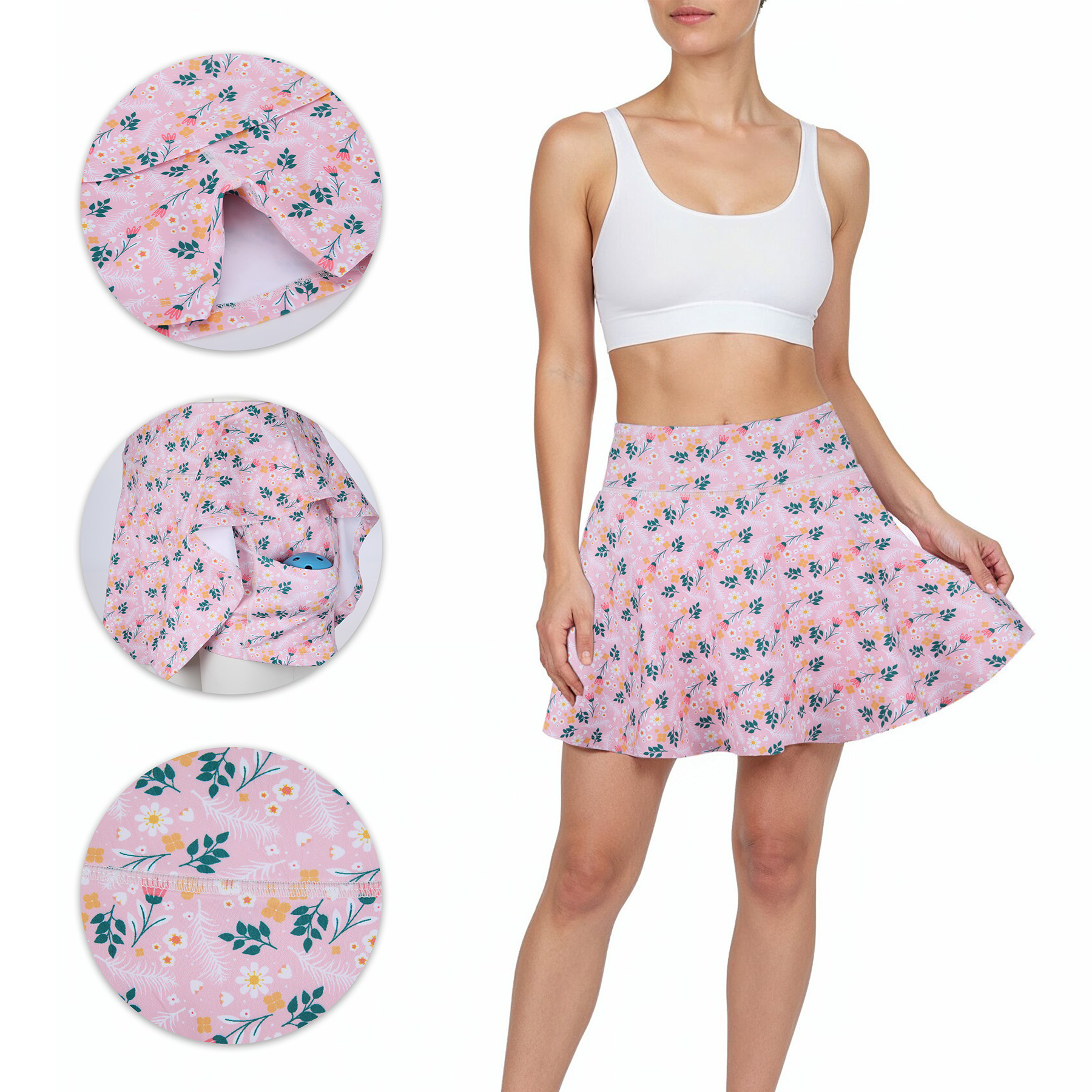 Women's High Waisted Pleated Tennis & Golf Skirt With Built-In Shorts 3