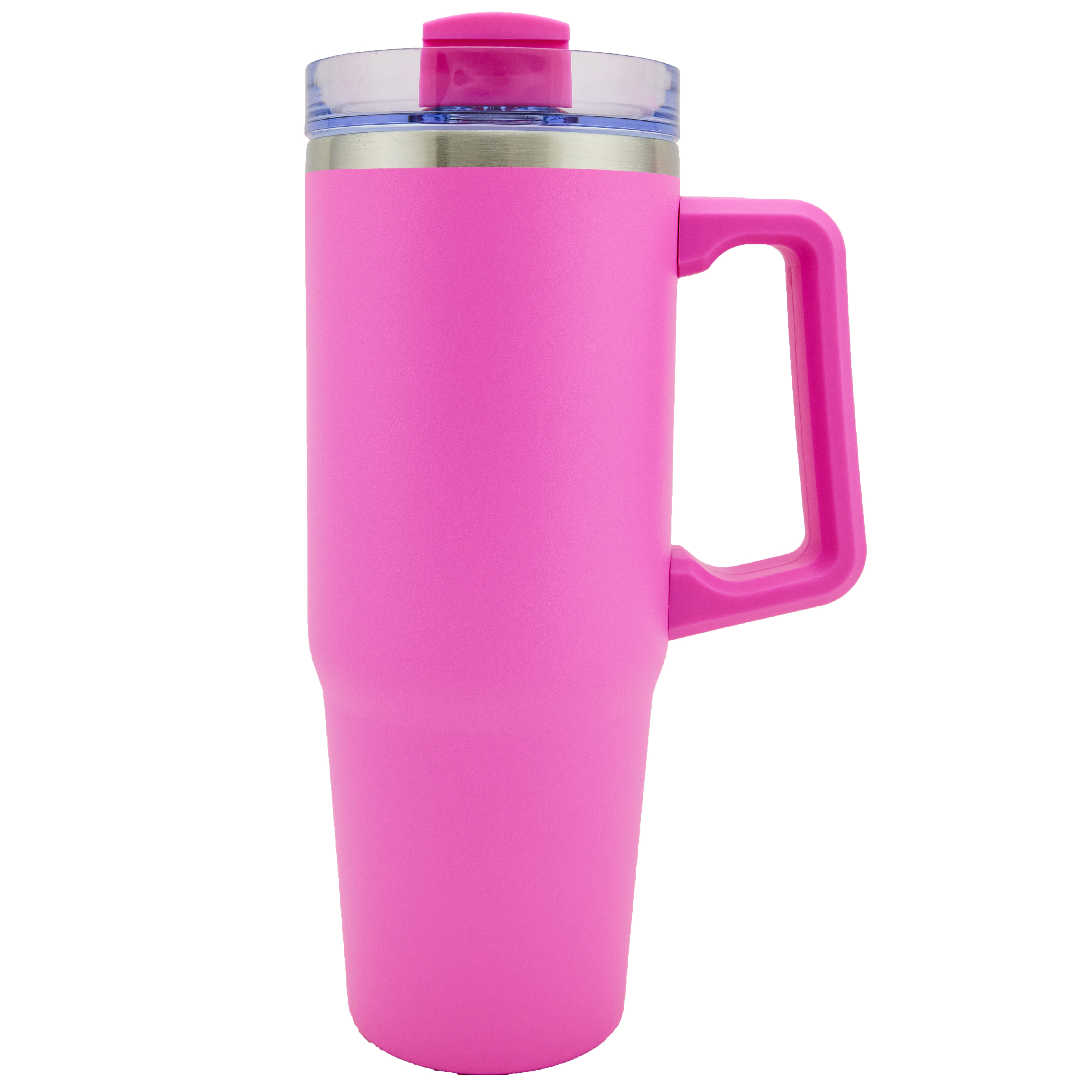 Newport 30oz Double wall Stainless Steel Vacuum Insulated Tumbler with Handle and Straw (Pink)
