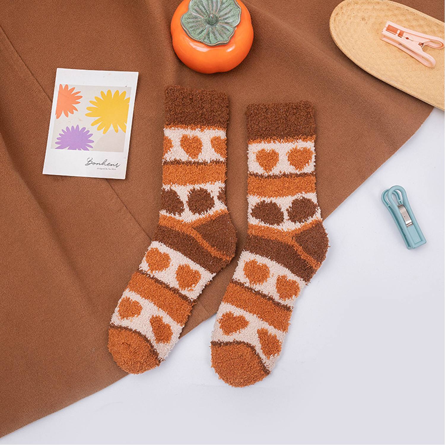 Polyester Winter Thick Coral Fleece Crew Sock 6