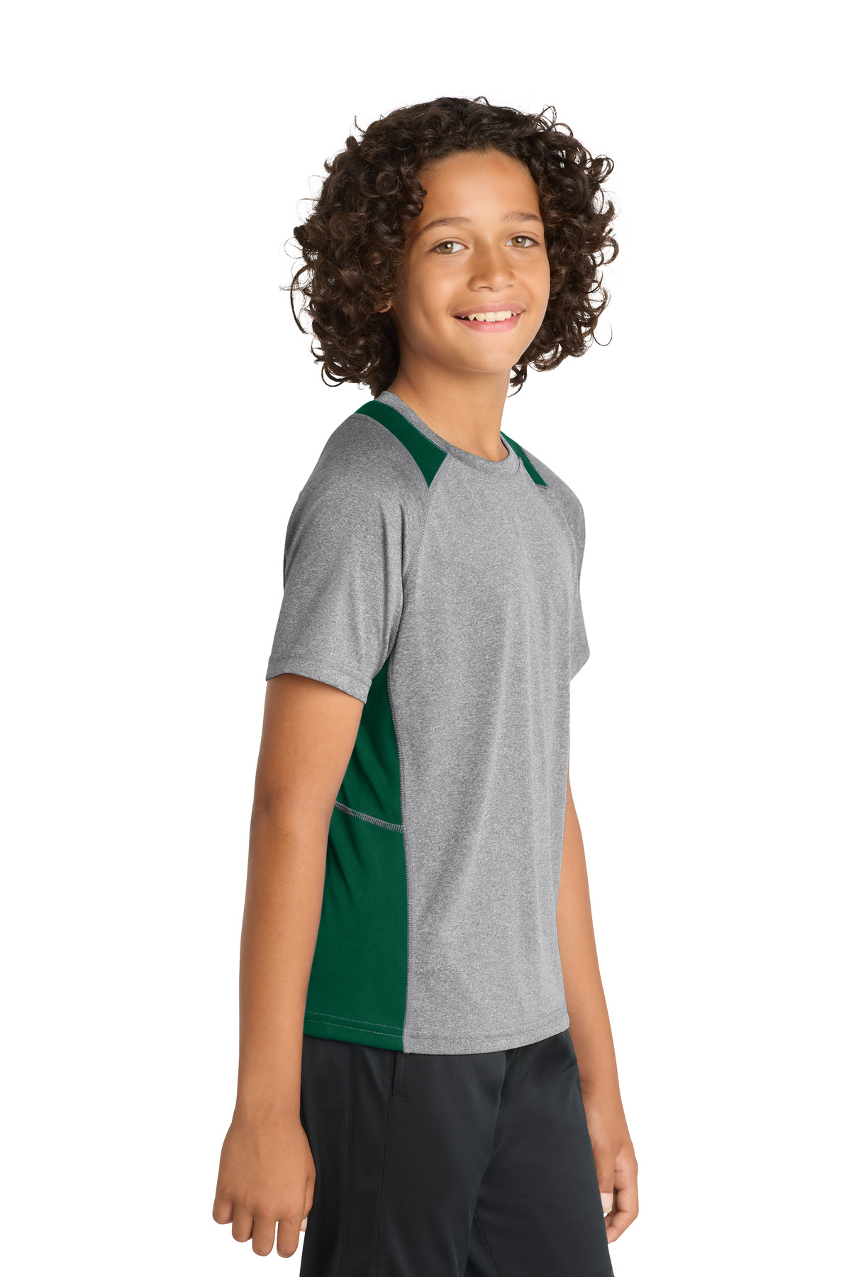 Sport-Tek Youth Heather Colorblock Contender Tee. YST361 22