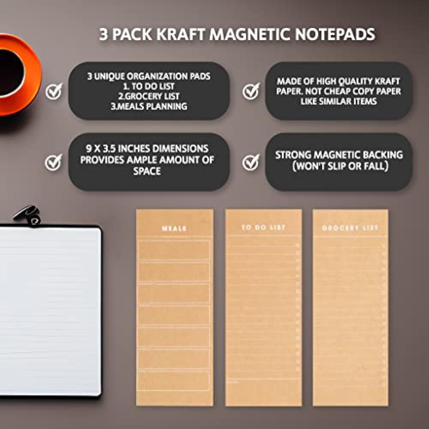 3 Pack Tear Off Magnetic Notepad Set 6