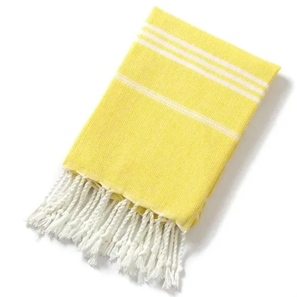 Fringed Jacquard Striped Bath Towel - Poly-Cotton Blend 8