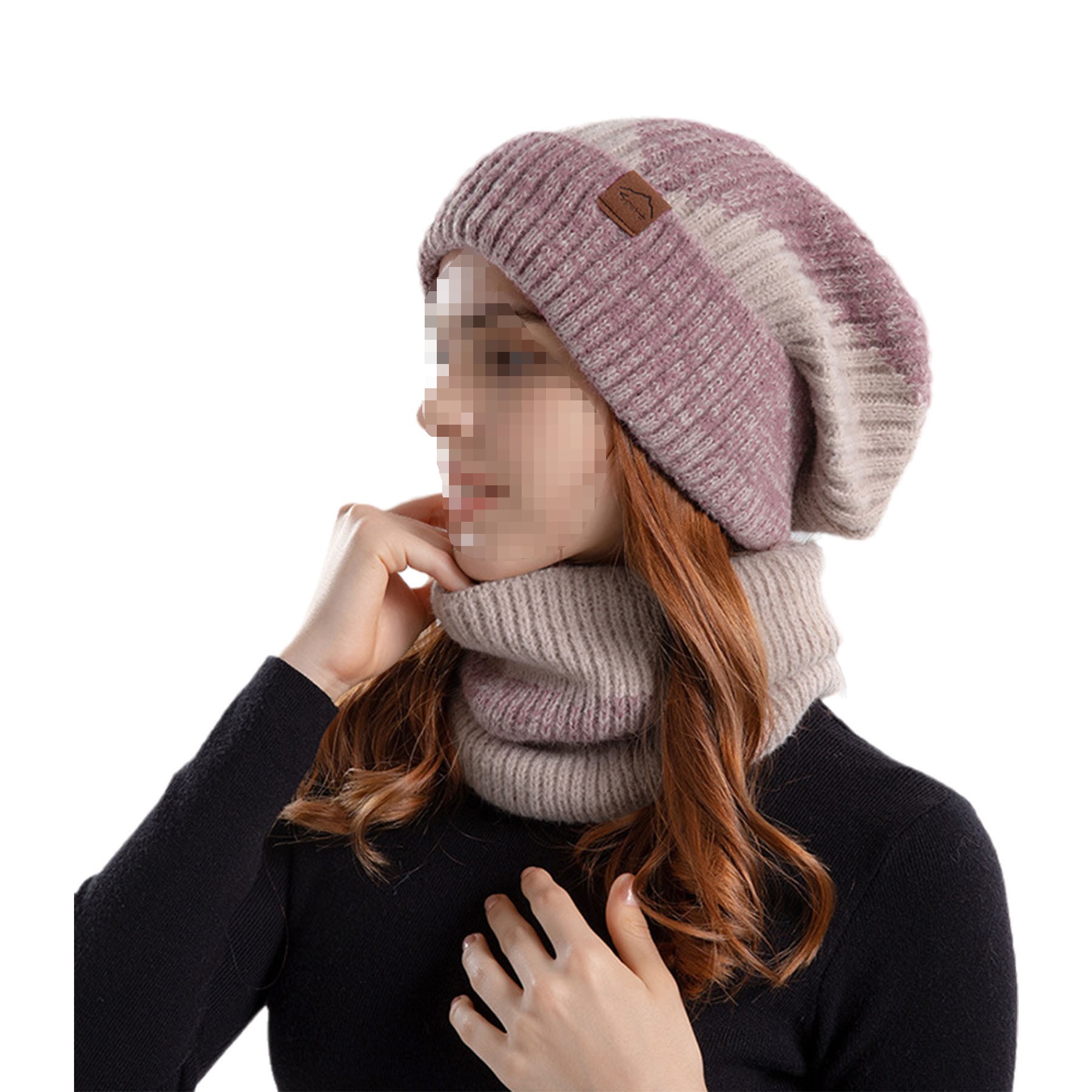 Knit Hat/Neck Warmer Set For Winter Warmth 2