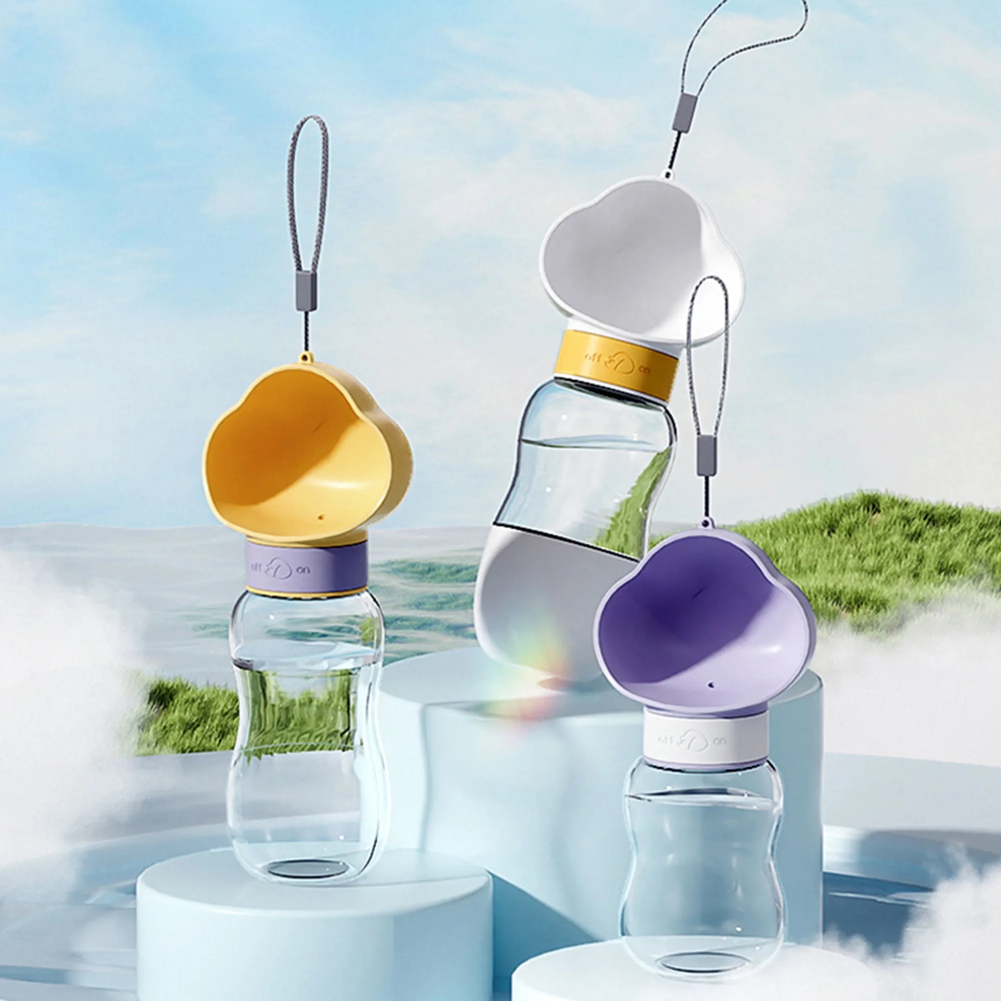 Portable Cloud Design Dog Water And Food Compartment Bottle 5