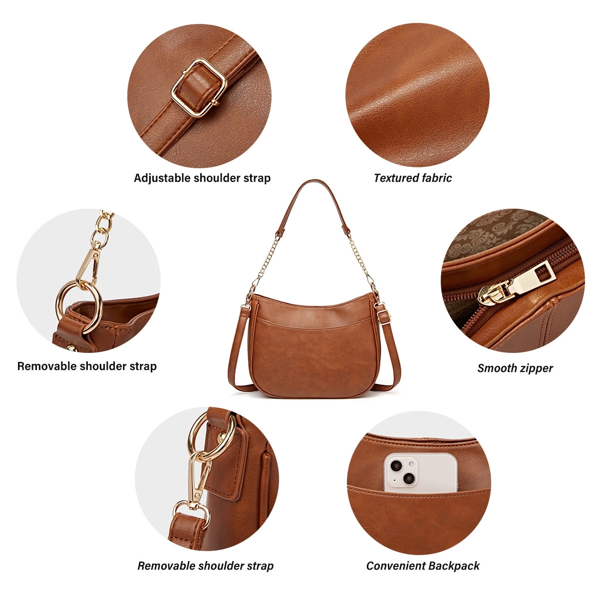 Women'S Leather Crossbody Purse Handbag 1