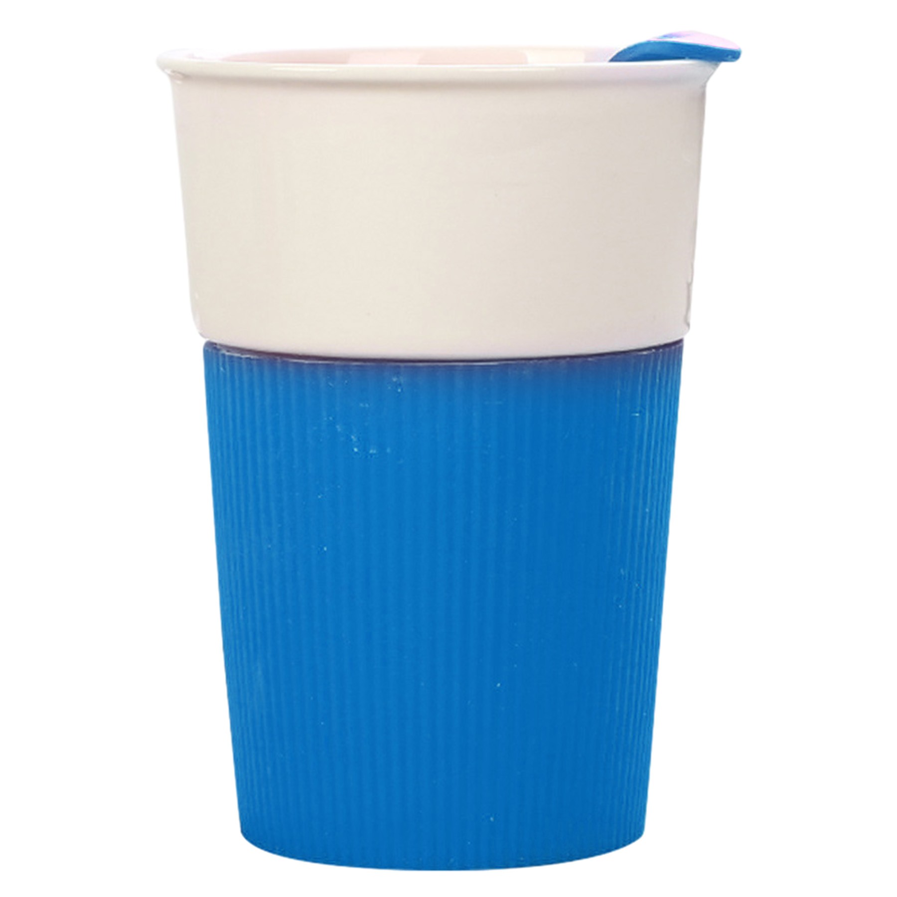 Ceramic Coffee Cup W/ Silicone Lid 6