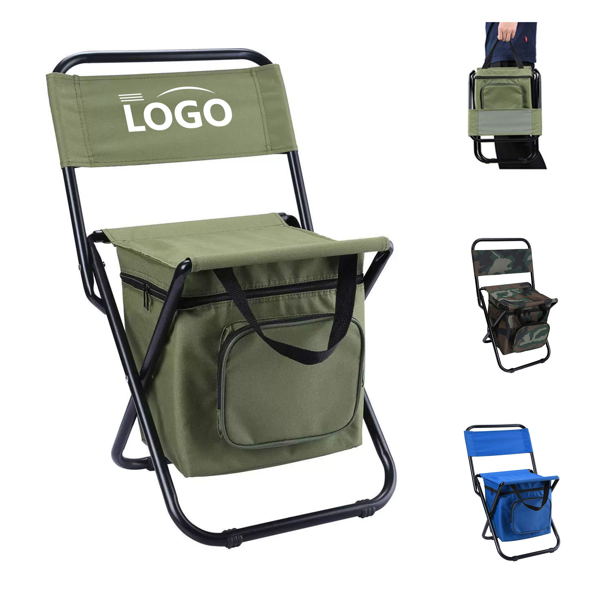 3 in 1 Storage Folding Cooler Backrest Chair 2