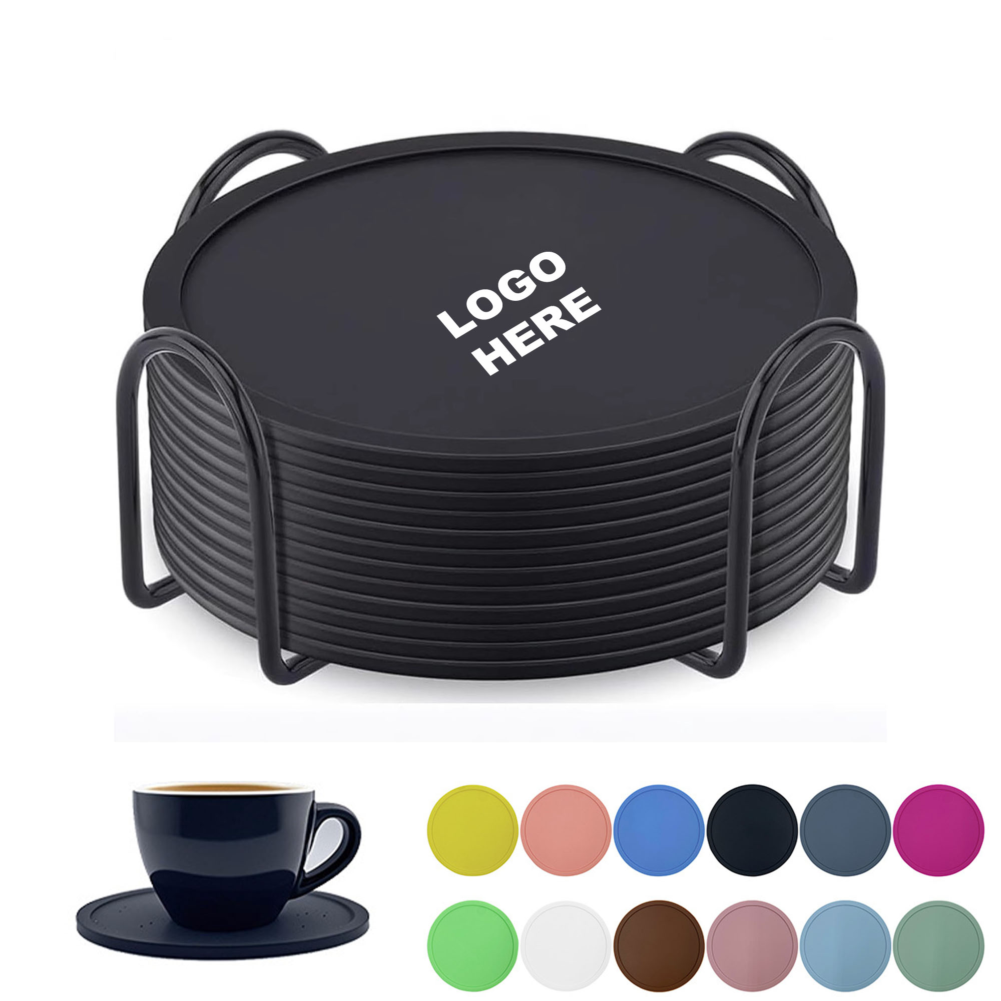 Custom Round Silicone Coasters 3