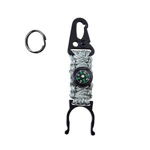 Handmade Paracord Survival Key Chain With Compass And Bottle Holder 4
