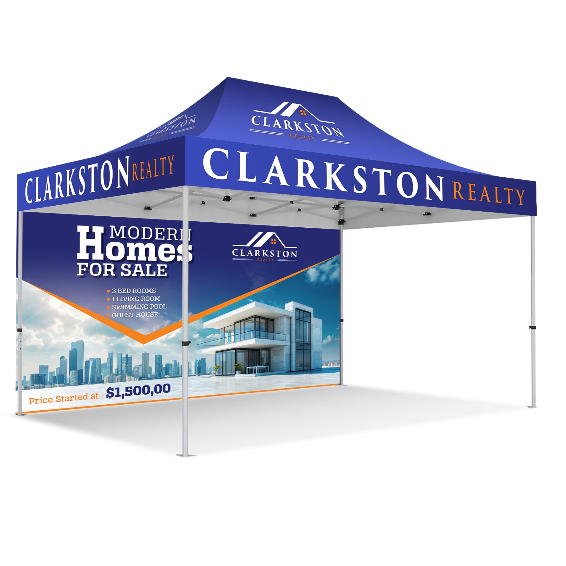 Premium Canopy Tent with Back Wall 10' x 15' 2