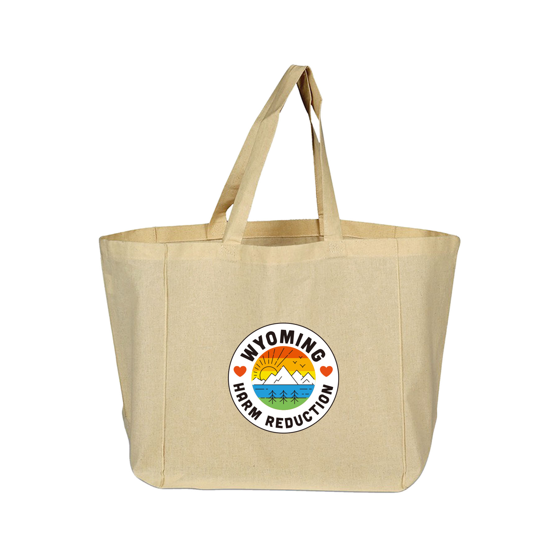 6 oz. 100% Natural Cotton Sheeting Travel Tote Bag w/ Bottom Gusset 7