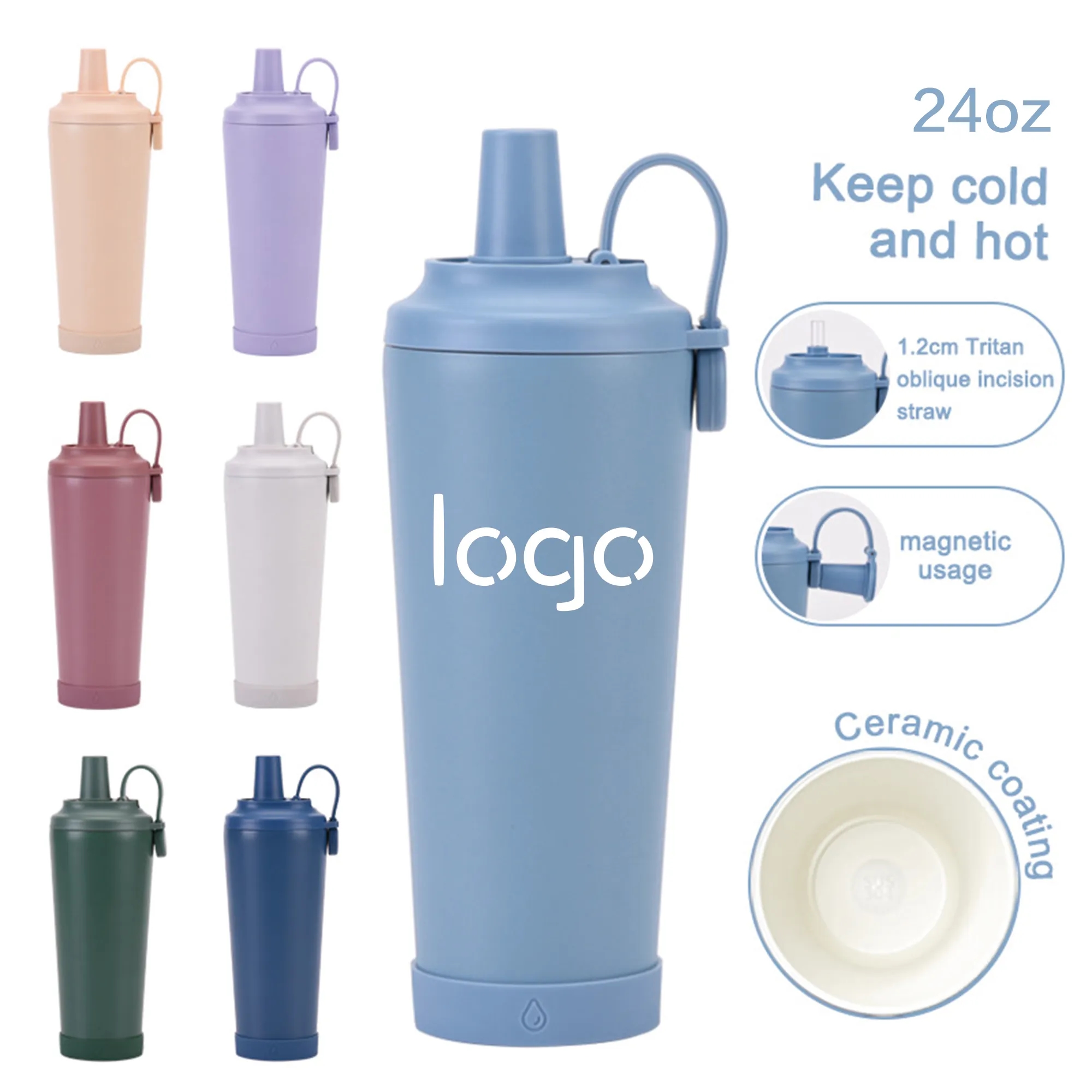 24oz Magnetic-Lid Travel Tumbler With Ceramic Coating 5