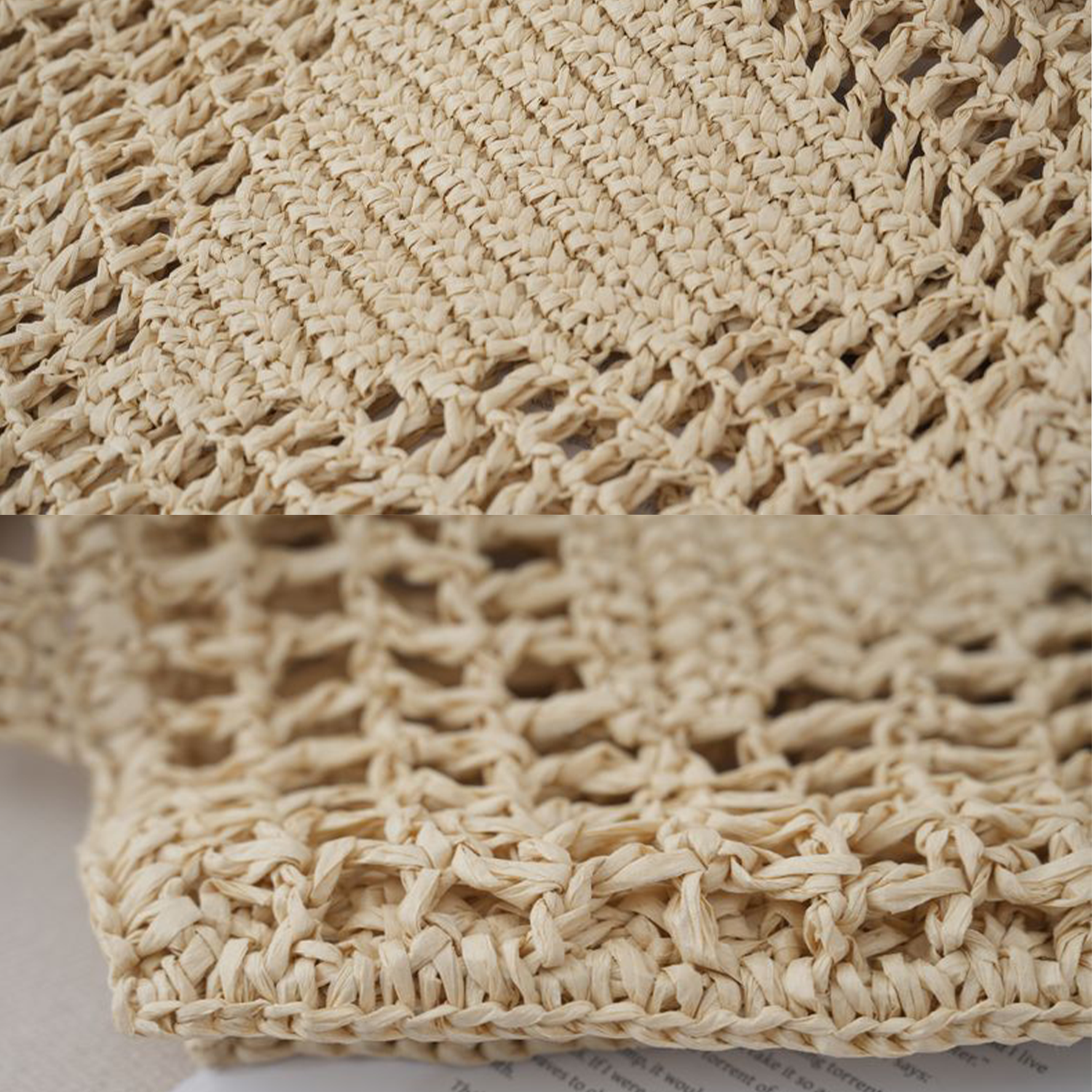 Paper Rope Woven Crochet Beach Tote Bag 8
