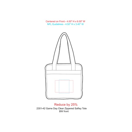 Game Day Clear Zippered Safety Tote 51