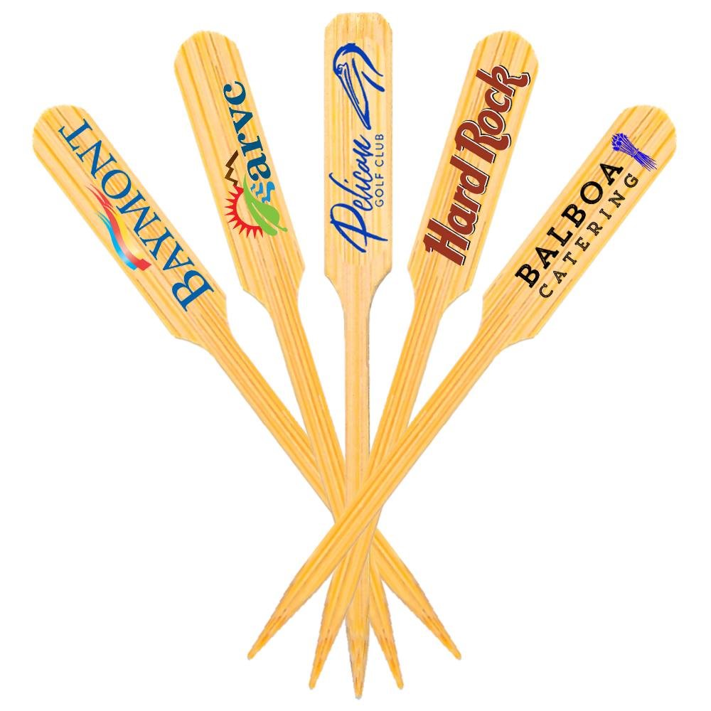 3.5 inch Custom Toothpicks - Paddle Picks - Color Printing 3