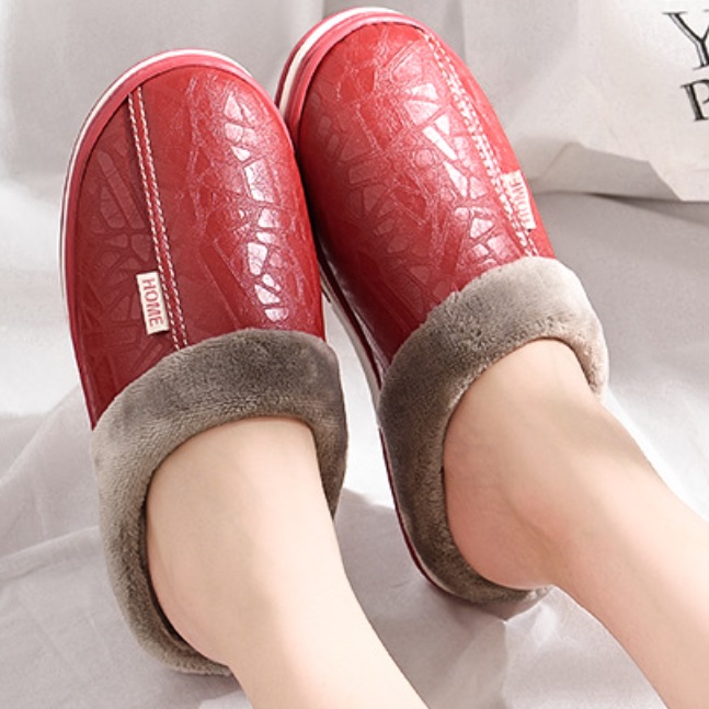 Winter soft plush warm indoor women's and men's slippers 3