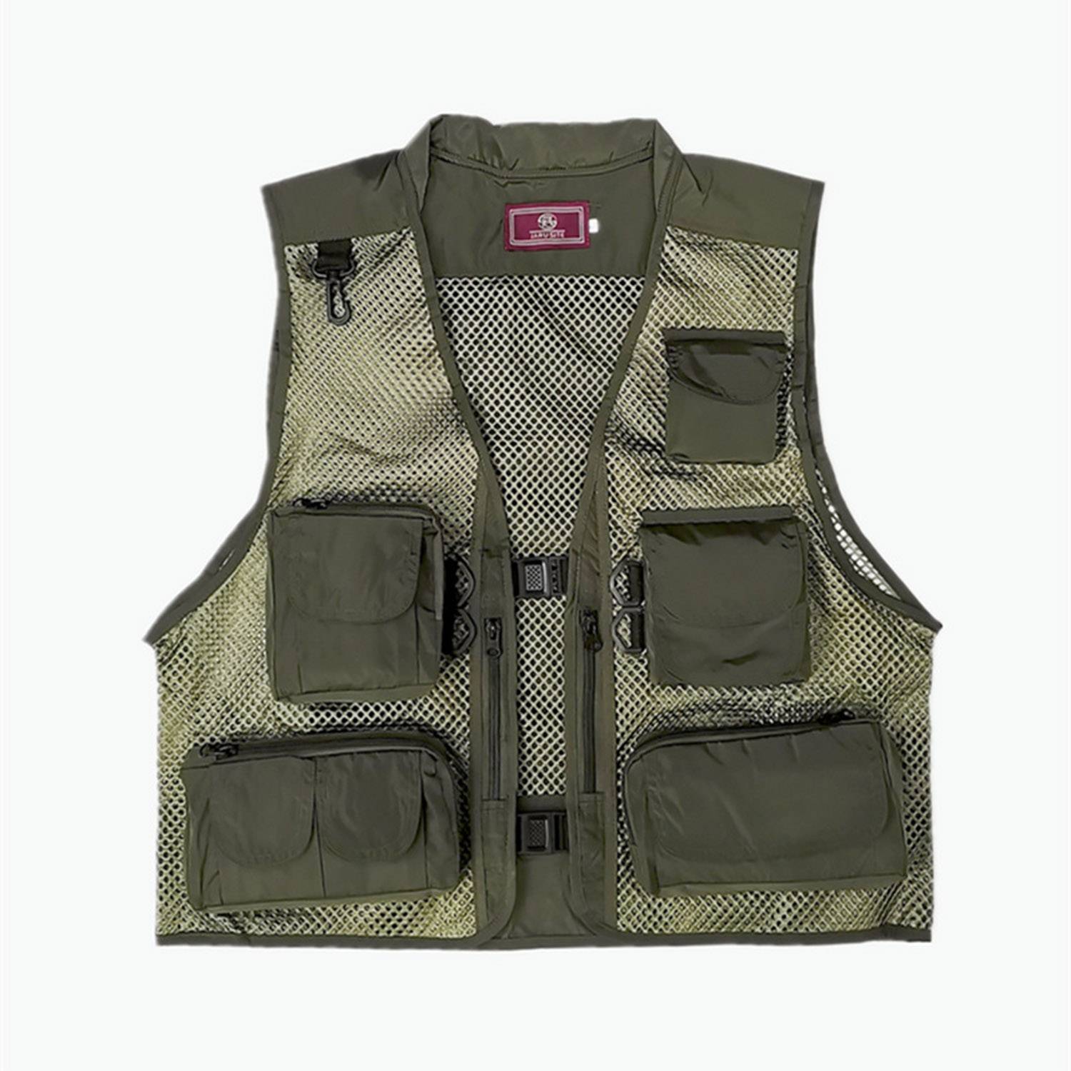 Unisex Mesh Breathable Fishing Vest Multi-Pockets Waistcoat 3