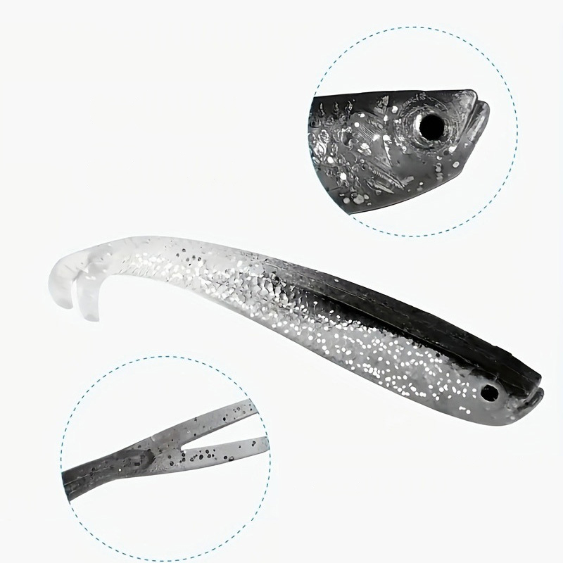 Fishing Lures Bass Bait, Soft Plastic Split Tail Lure 3