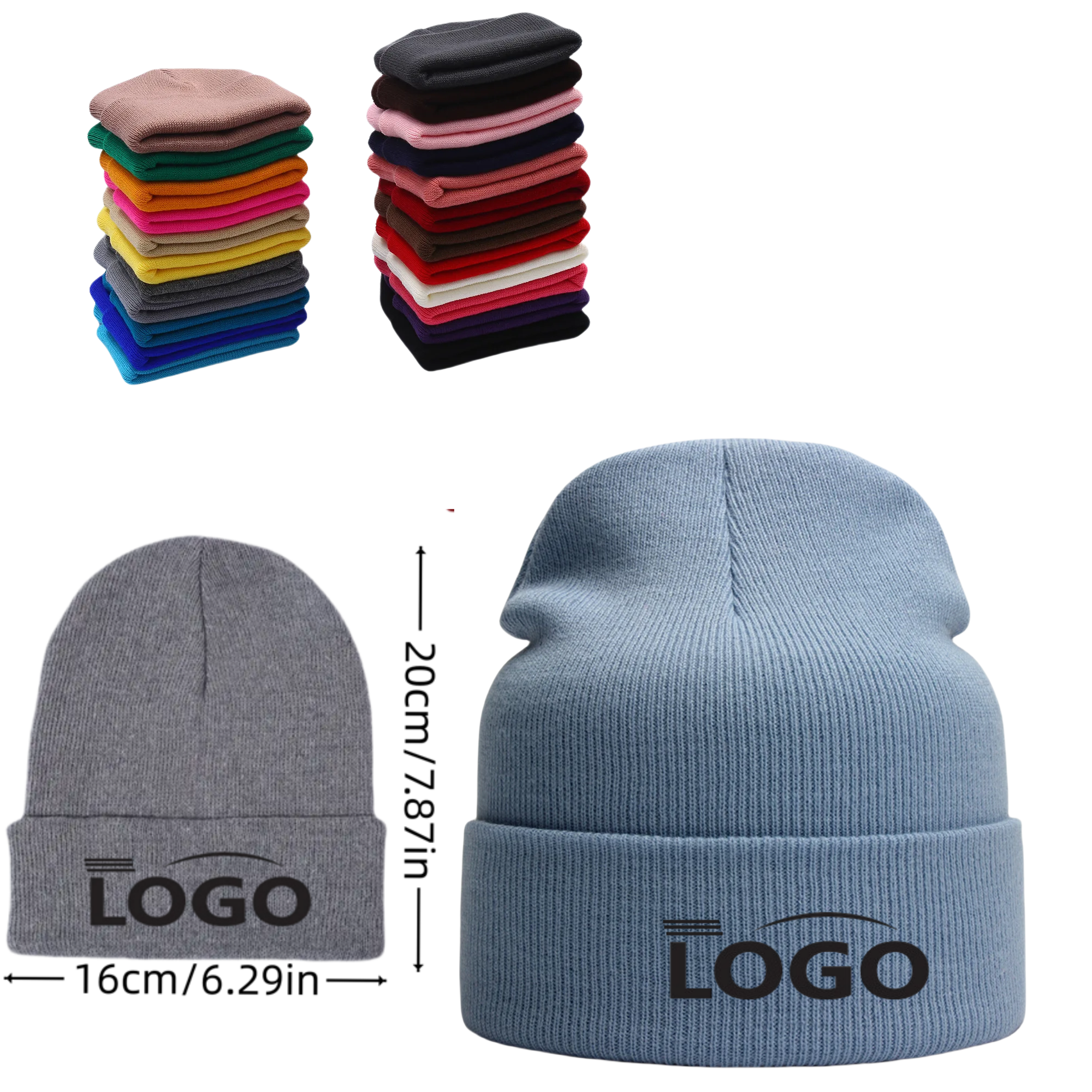 Knitted Cuffed Hats for Unisex Cozy Warm Winter Hat 3