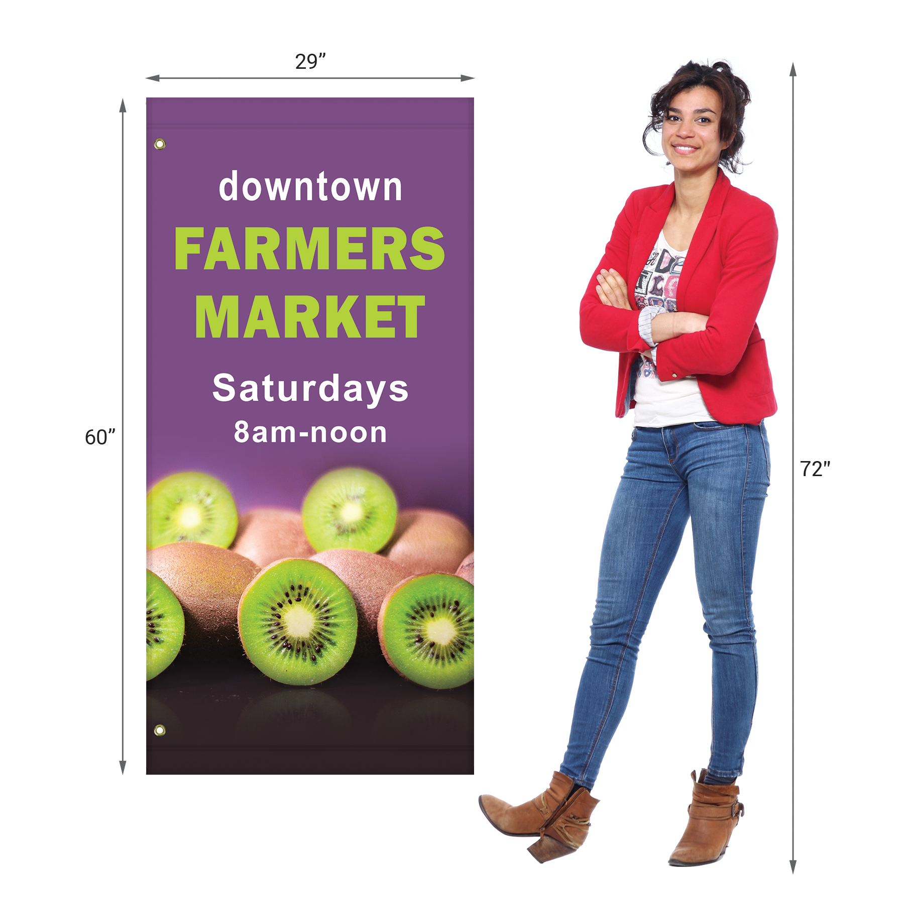 60" x 29" Custom Polyester Avenue Banner 2