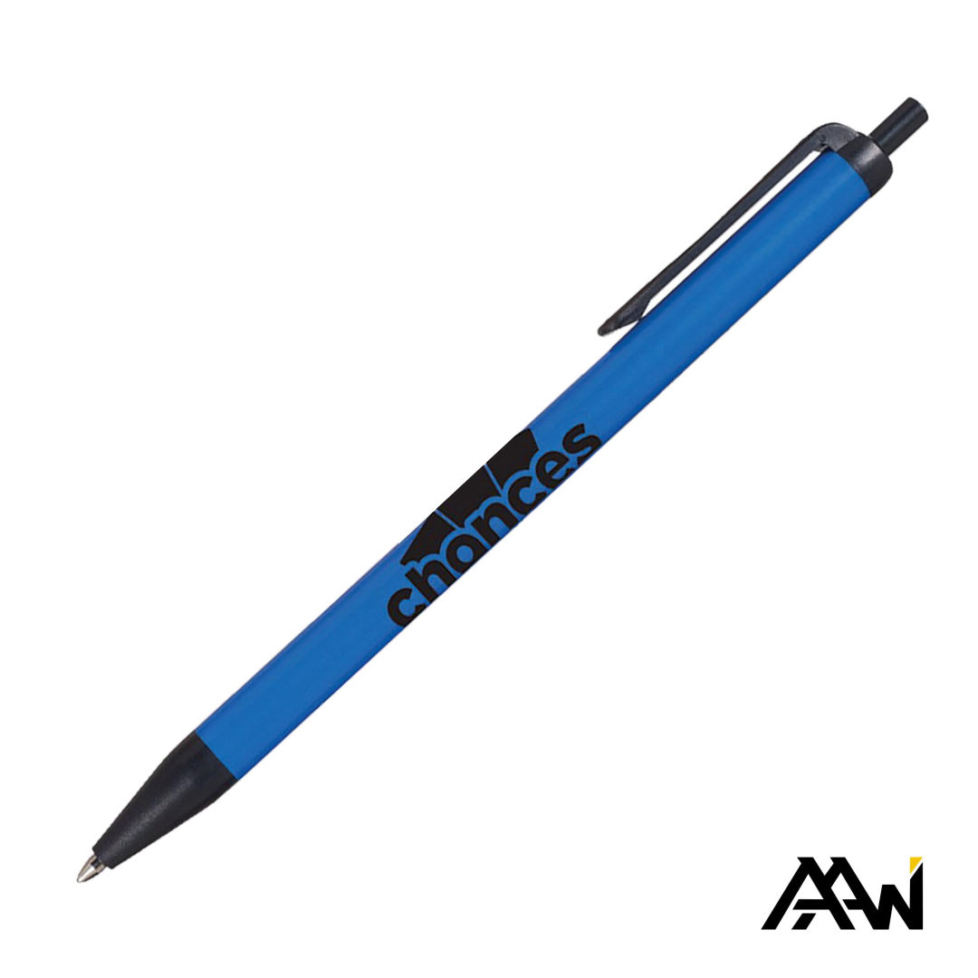 Value Slim Pen w/Glossy Colored Barrel - Matte Black Accent