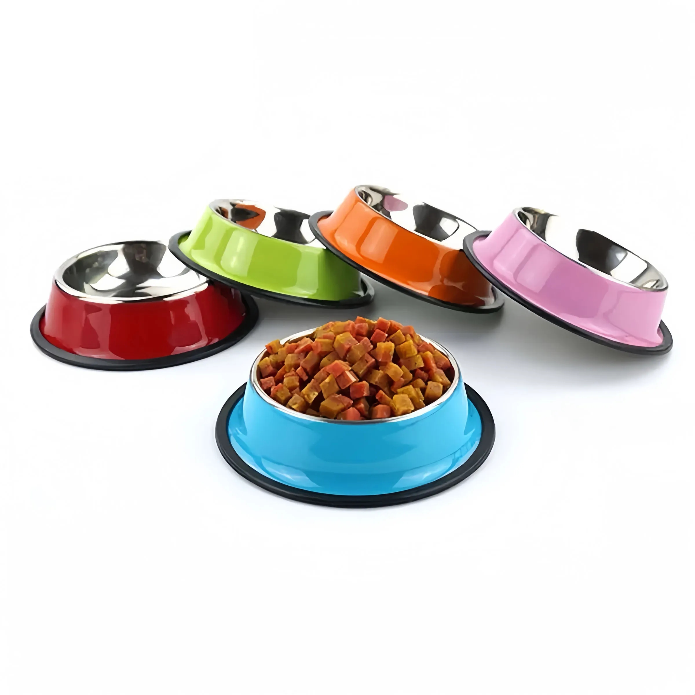 Stainless Steel Colorful Painted Non-Slip Pet Bowl 3