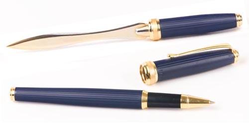 Inluxus Executive Style Snap-off Cap Rollerball Pen & Letter Opener Set
