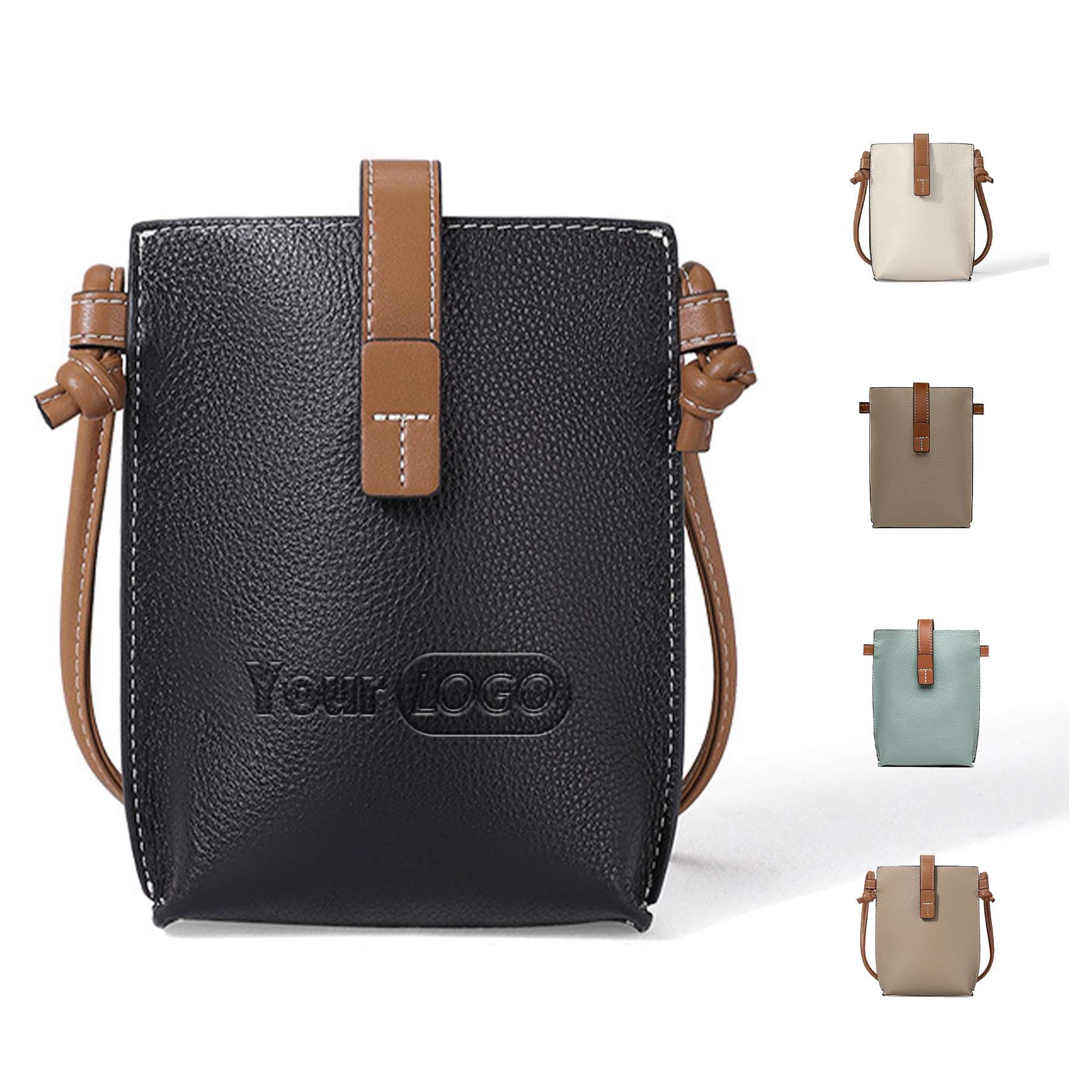 Genuine Leather Simple shoulder cross-body pouch 2