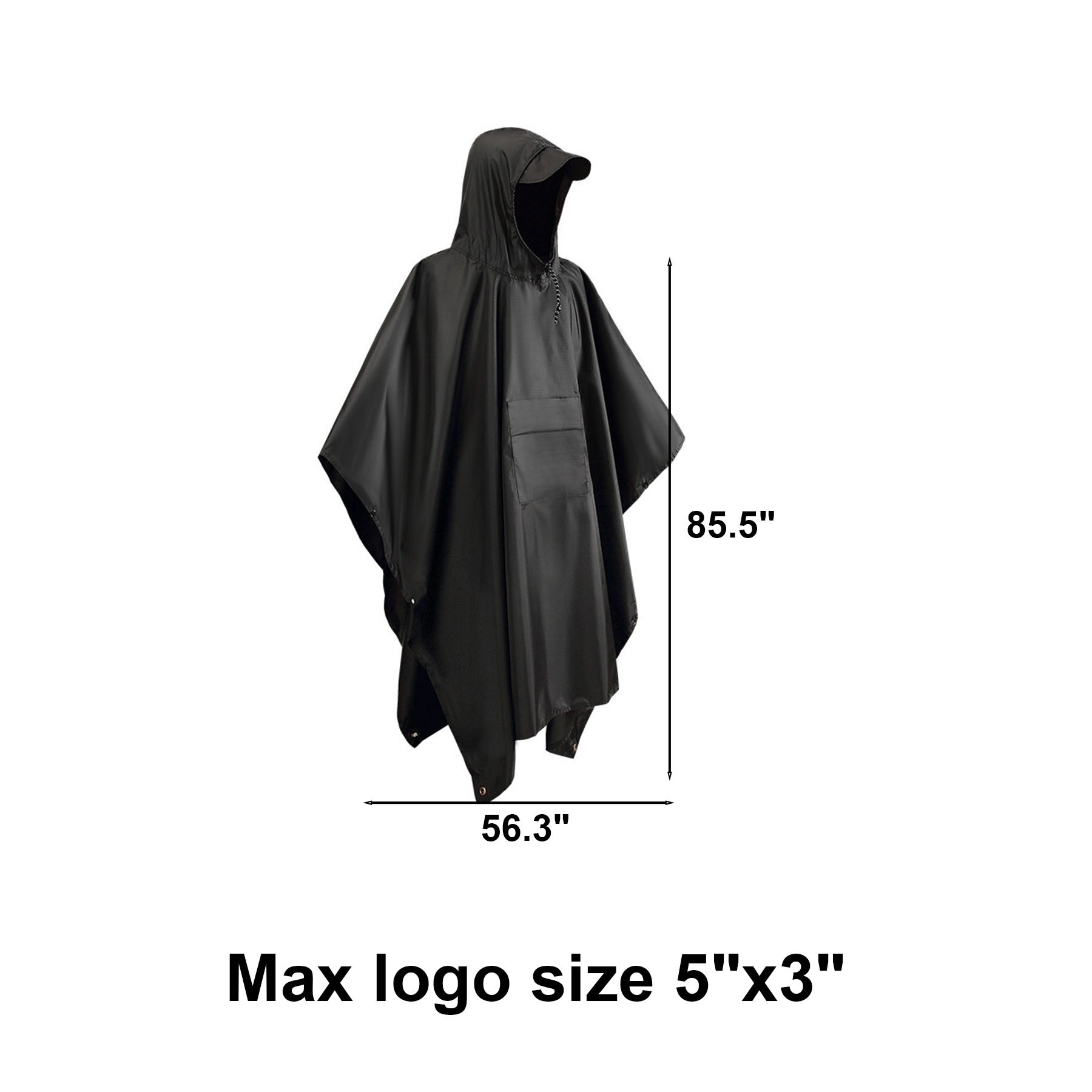 Hooded Rain Poncho with Pocket 1