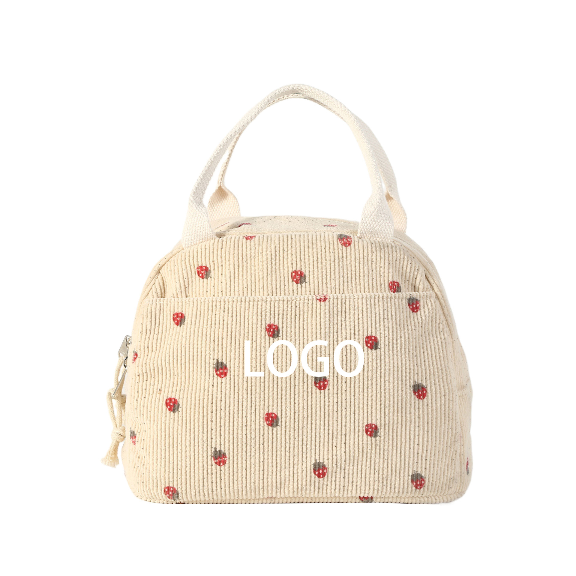 Large Capacity Lunch Bag with Strawberry Pattern 1