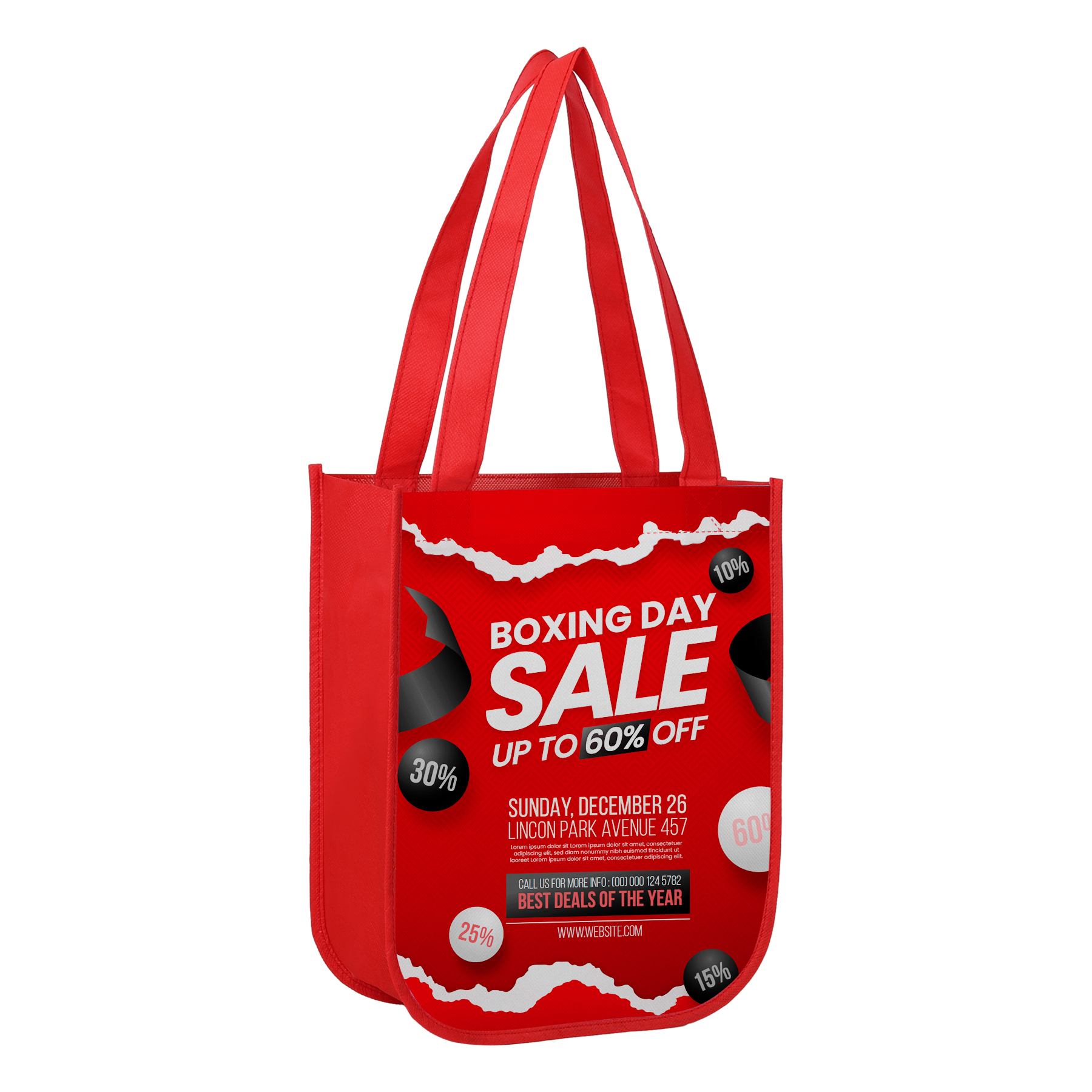 Small Laminated Curved Bottom Non-Woven Gift Bag - Ocean 2